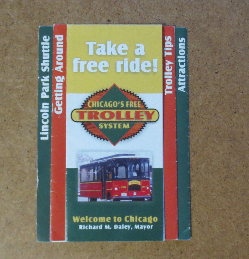 Chicago Trolley system Guide Fold-Out Map Booklet Pamphlet – USED