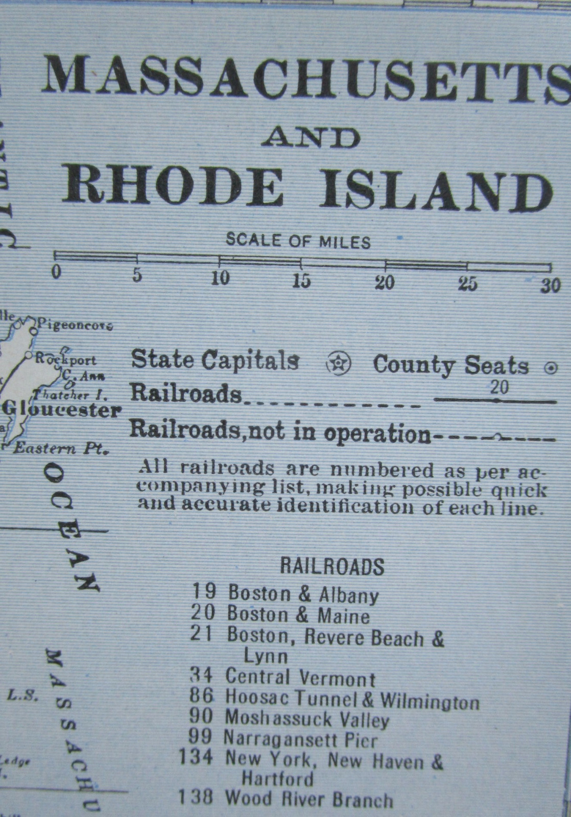 MD DE MA 1933 MARYLAND DELAWARE RAILROAD Map CHAFFEE RR ~or~ MASSACHUSETTS RI