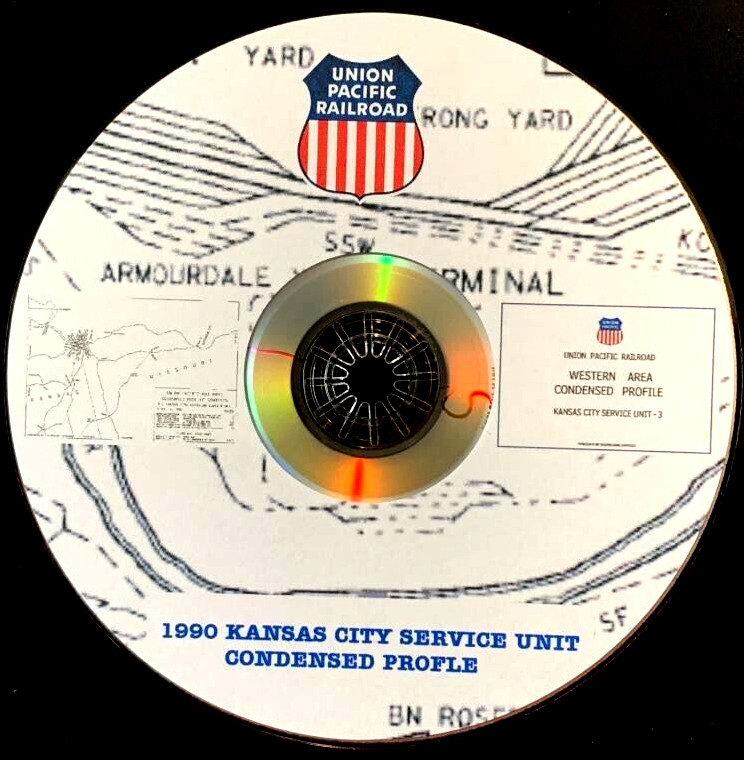 Union Pacific 1990 Kansas City Division – 3 Condensed Profile PDF Pages on DVD