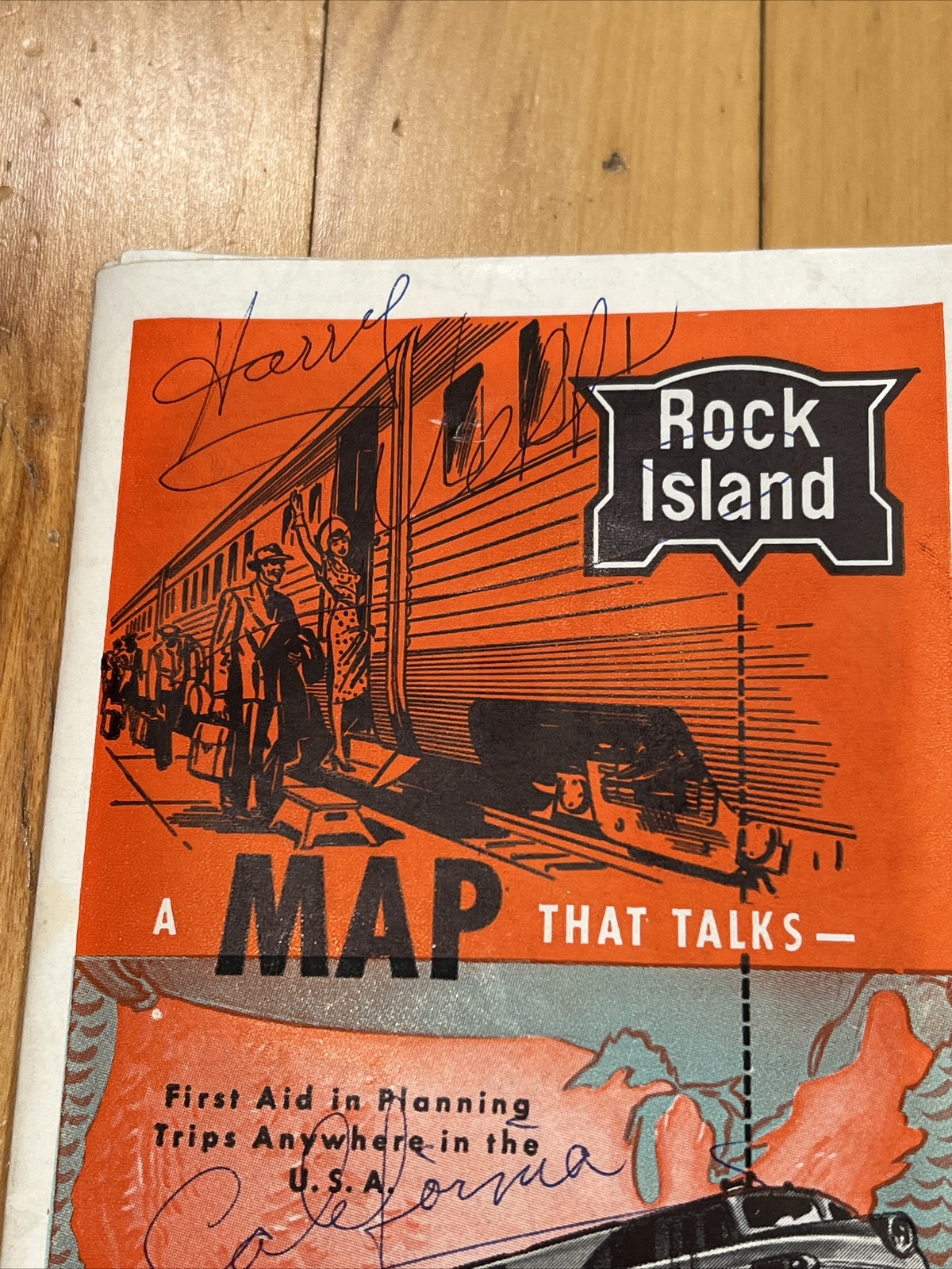 1947 Rock Island Railroad Lines Map Trains Locomotive