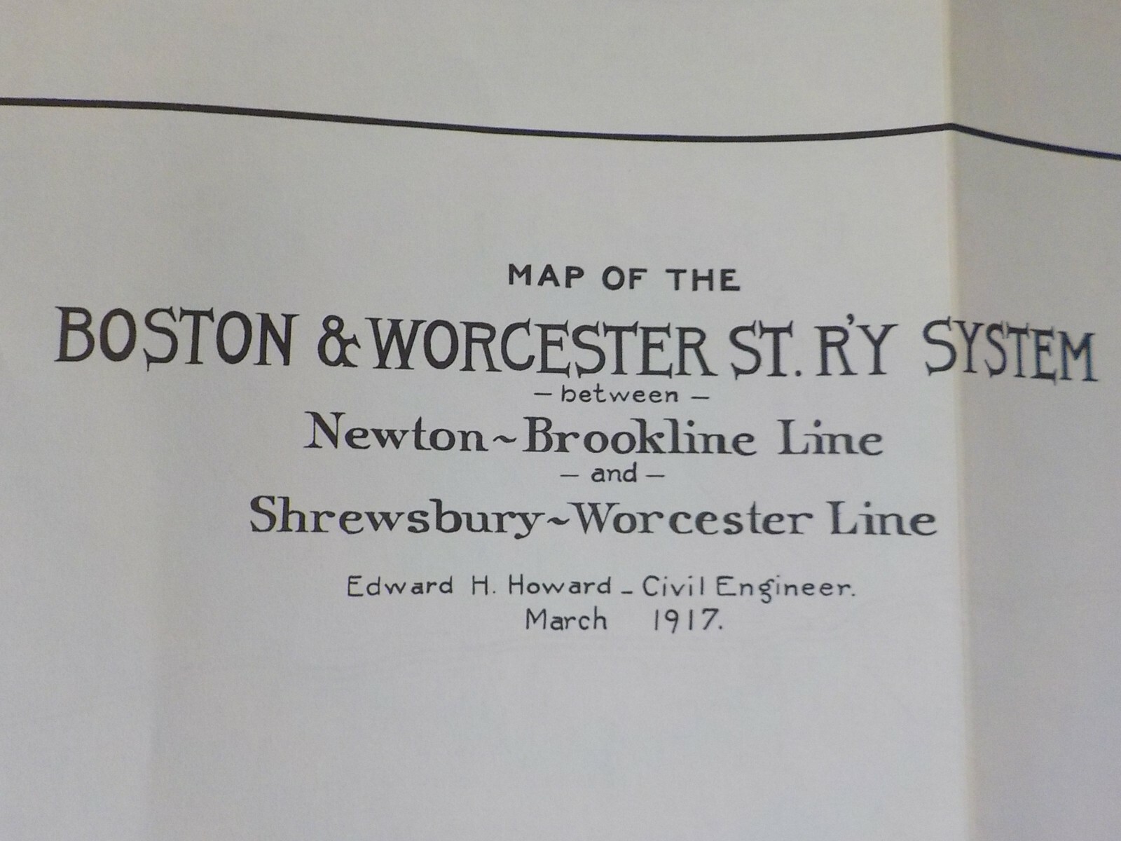 Map Boston & Worcester Street Railway System Reprint
