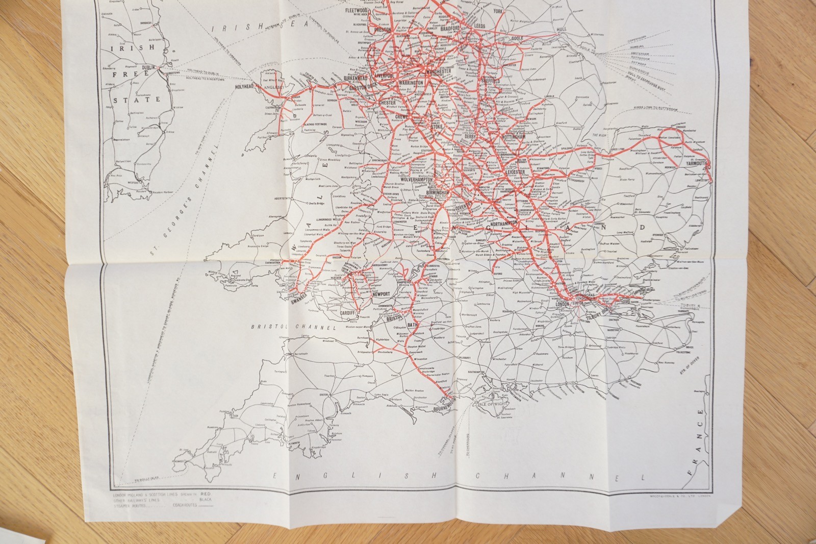1932 LMS Large Railway Map