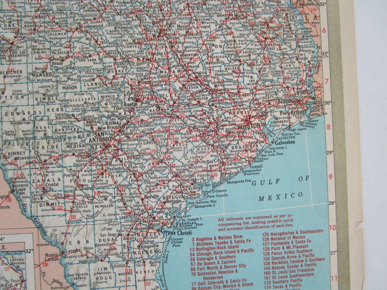 TX UT Vtg 1951 TEXAS RAILROAD Map. QUANAH ACME & PACIFIC RR ~or~ UTAH 1950s