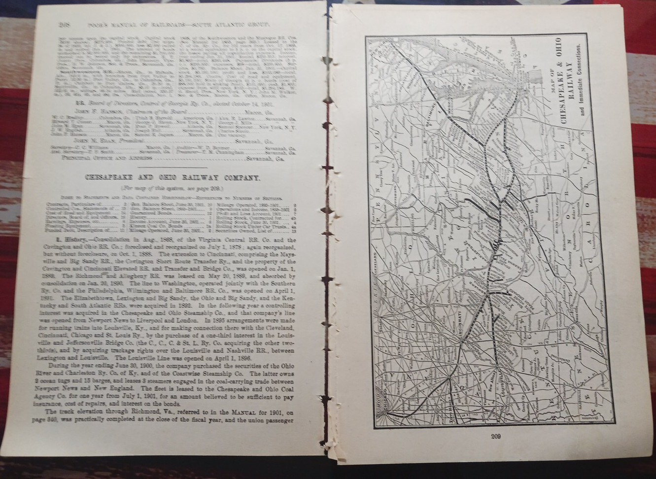 1902 Train Route Map + Report CHESAPEAKE & OHIO RAILWAY Rosney Virginia Railroad