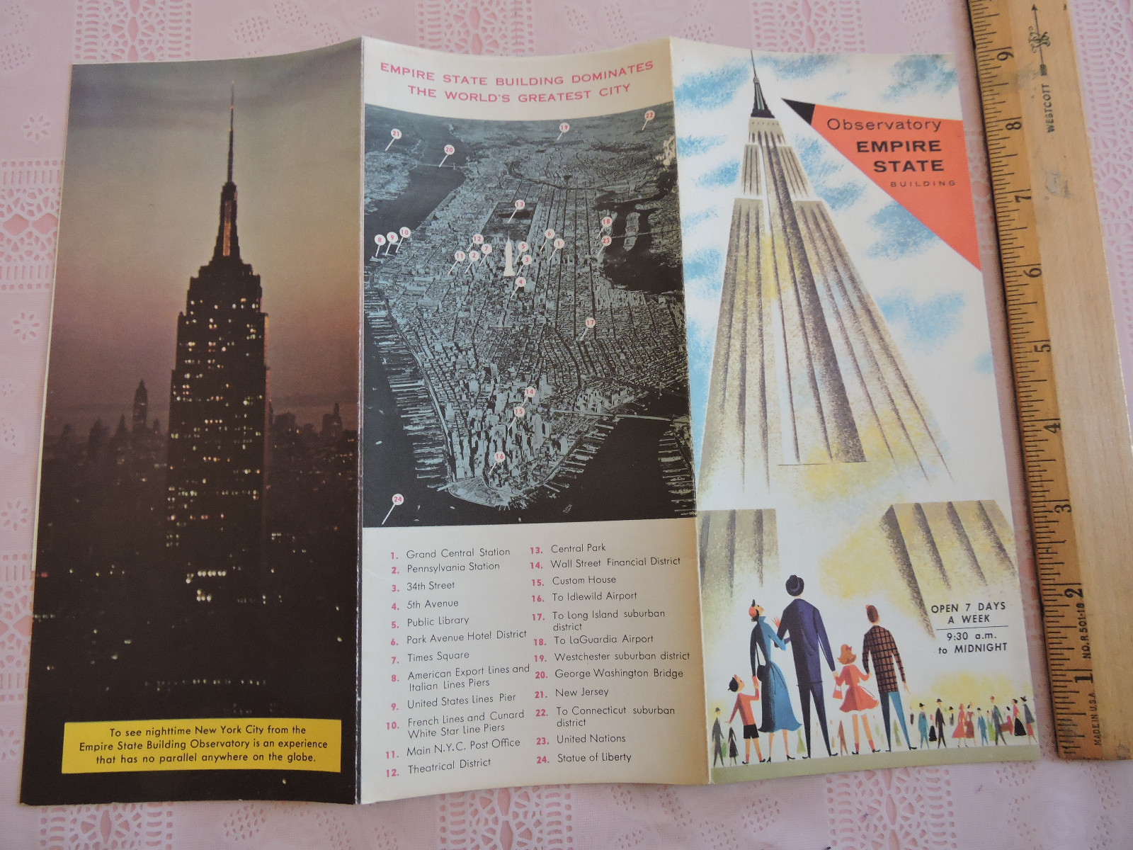 Foldout 1950s New York City Empire State Building SKYSCRAPER NYC Tower Brochure