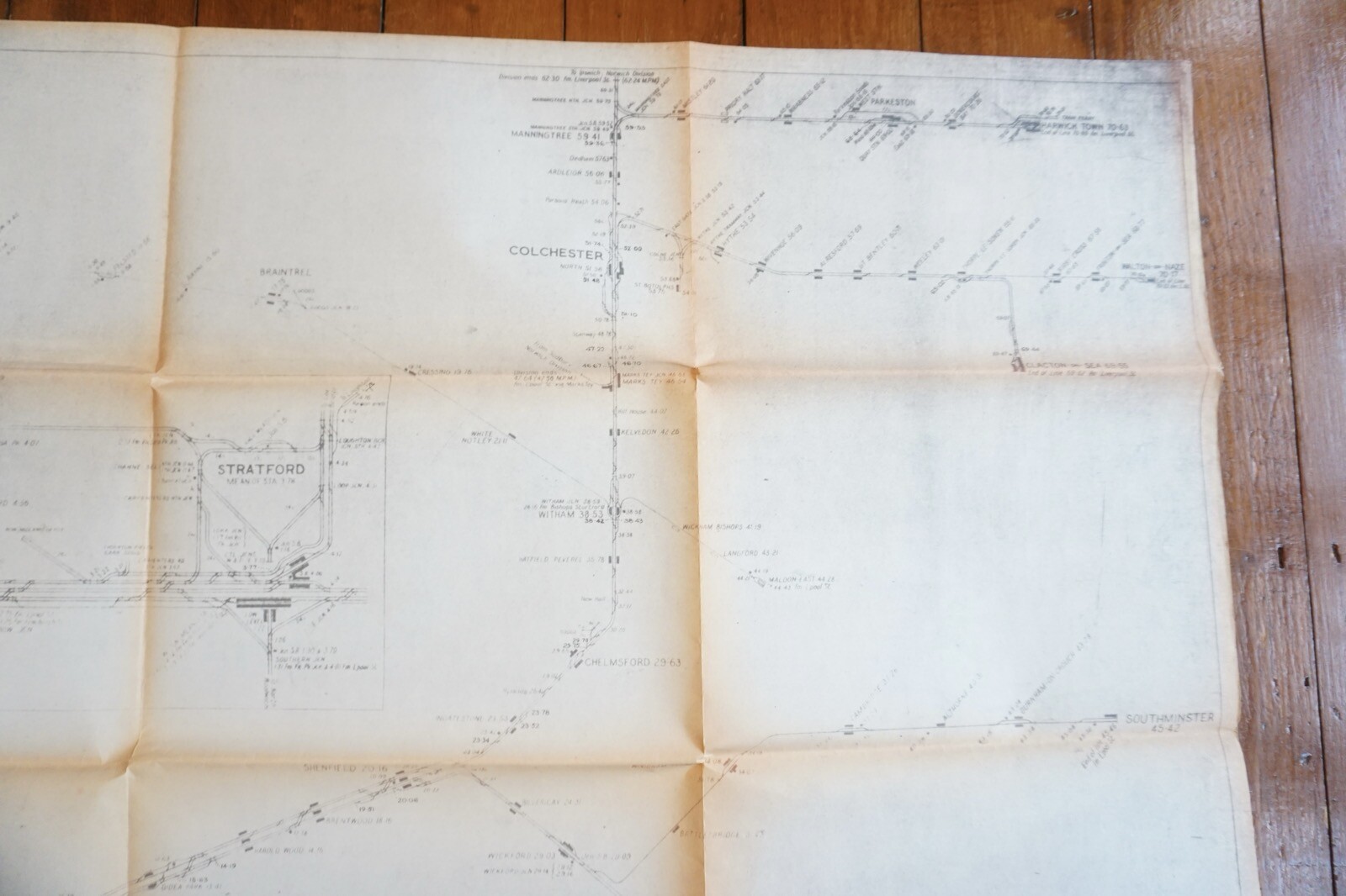 1967 British Rail Eastern Region Liverpool Street Division Railway Track Map