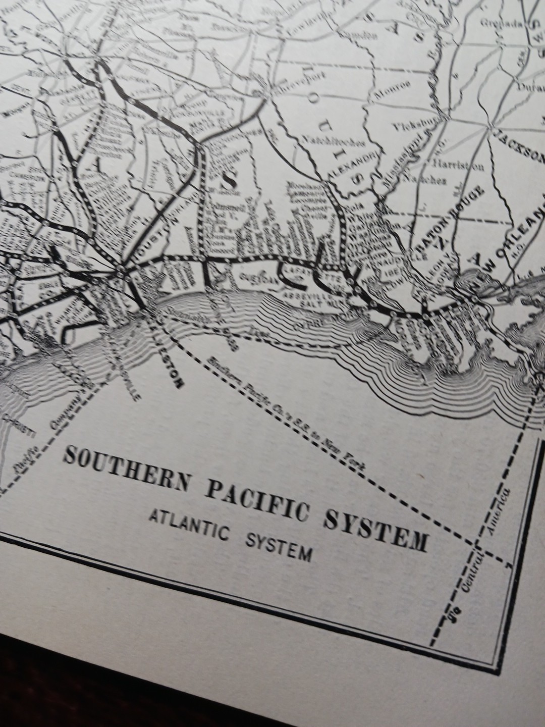 ~1904 Train Route Map SOUTHERN PACIFIC SYSTEM All Texas Louisiana Railroad Lines