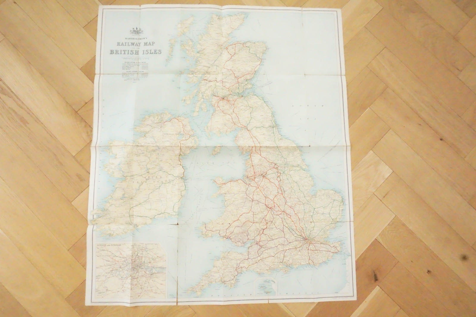 1927 Bartholomews British Isles Pre Grouping Railway Map