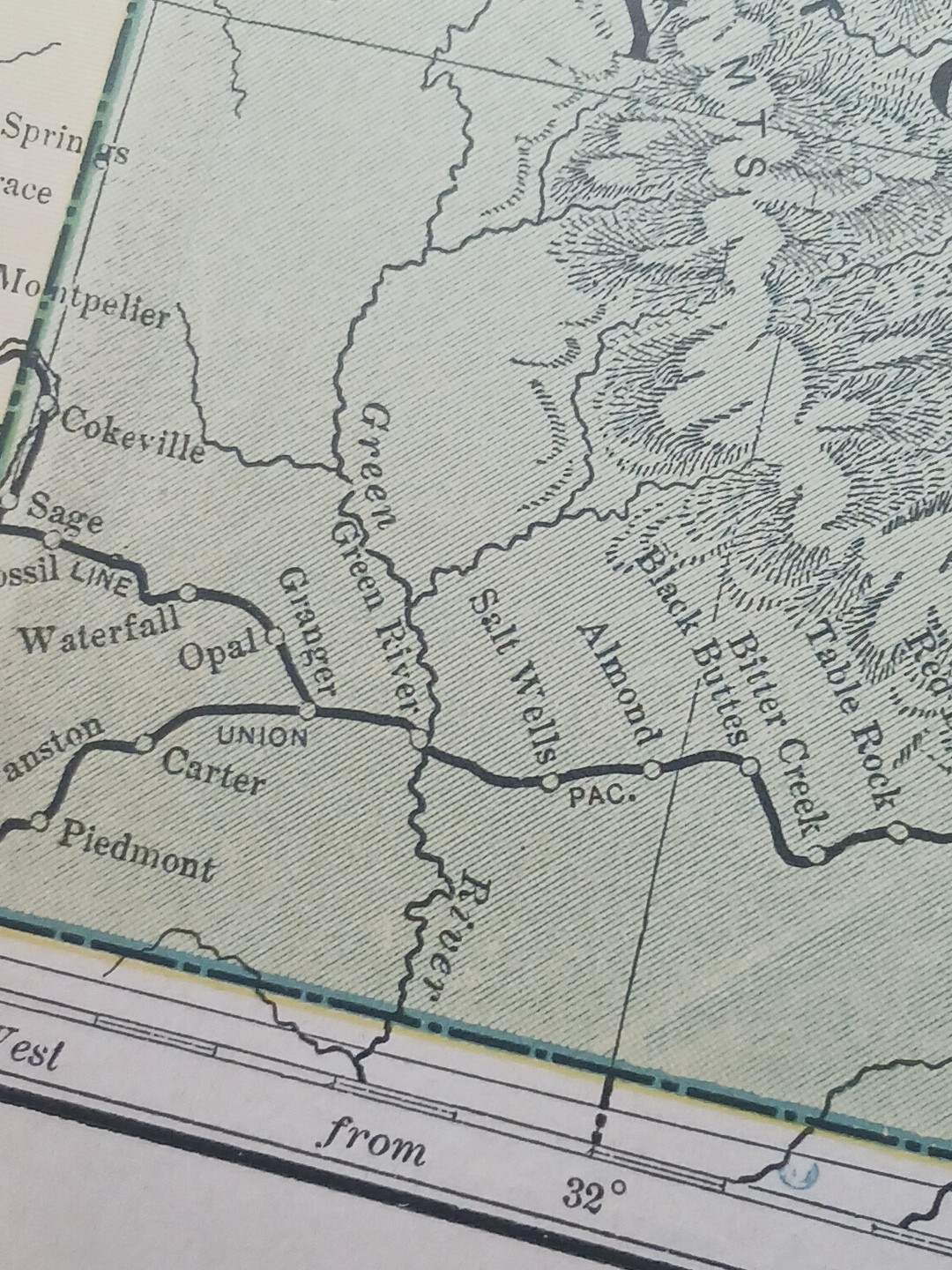 1904 dated Railroad Map MONTANA IDAHO WYOMING All Lines & Train Routes 11″x9″