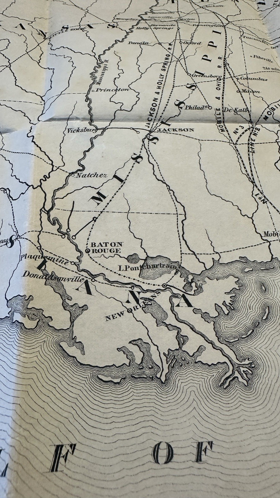 1851 U.S. Railroad Map – Pre-Civil War Western Expansion RARE 25×21” De Bow