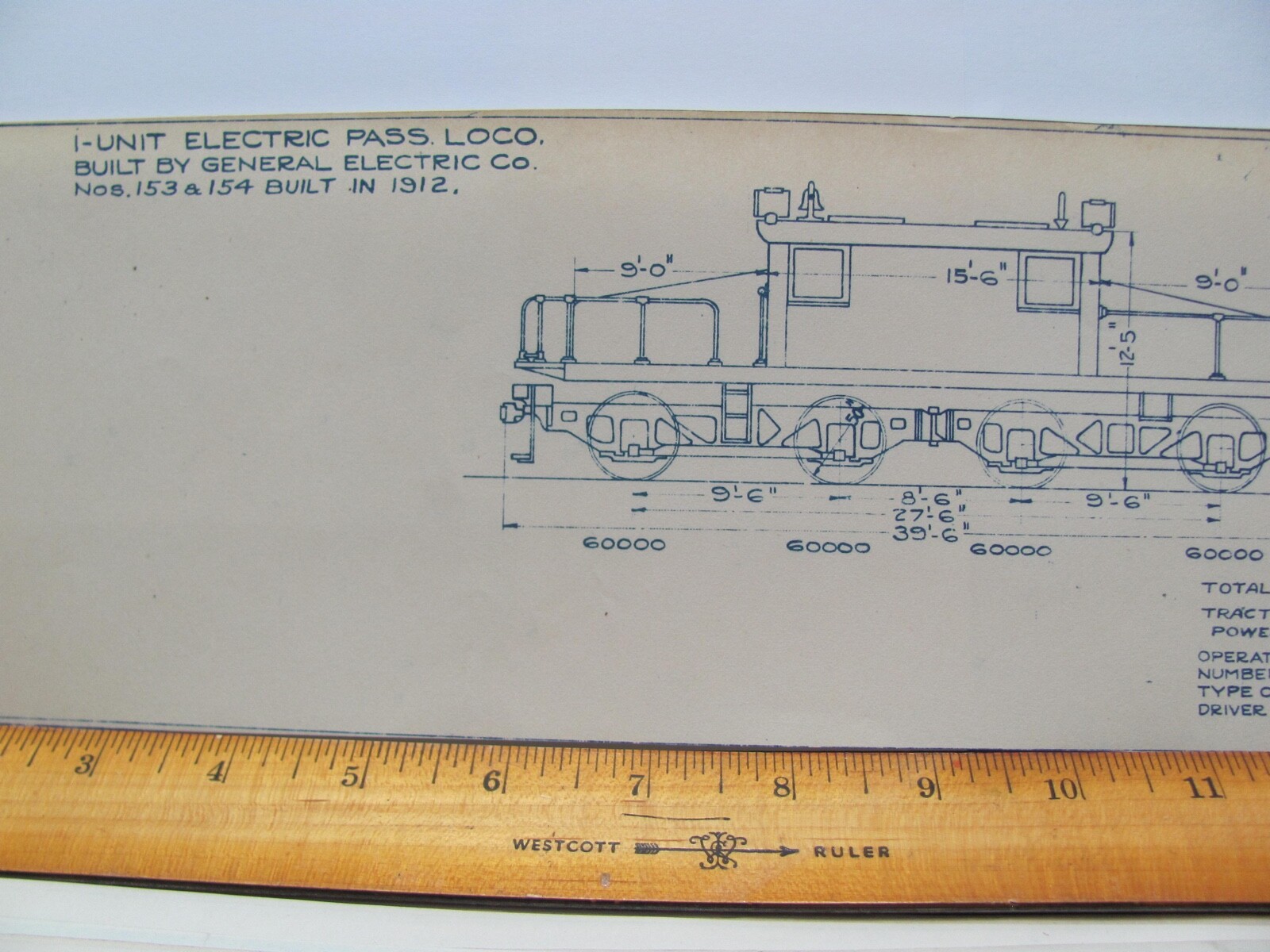 BALTIMORE & OHIO RAILROAD ORIG BLUEPRINT DATA DIAGRAM ELECTRIC LOCOMOTIVES OE-2
