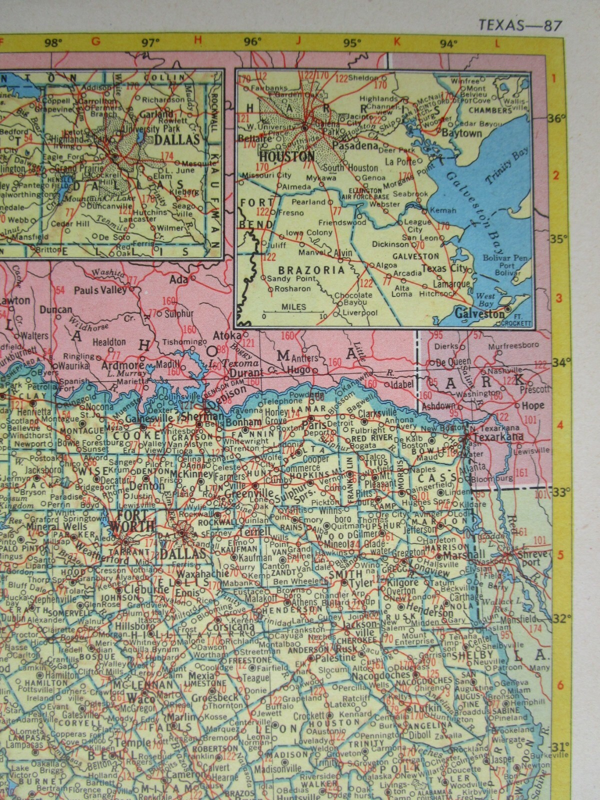 TX UT 1952 TEXAS RAILROAD MAP. ROCKDALE SANDOW & SOUTHERN RR or UTAH 1950s
