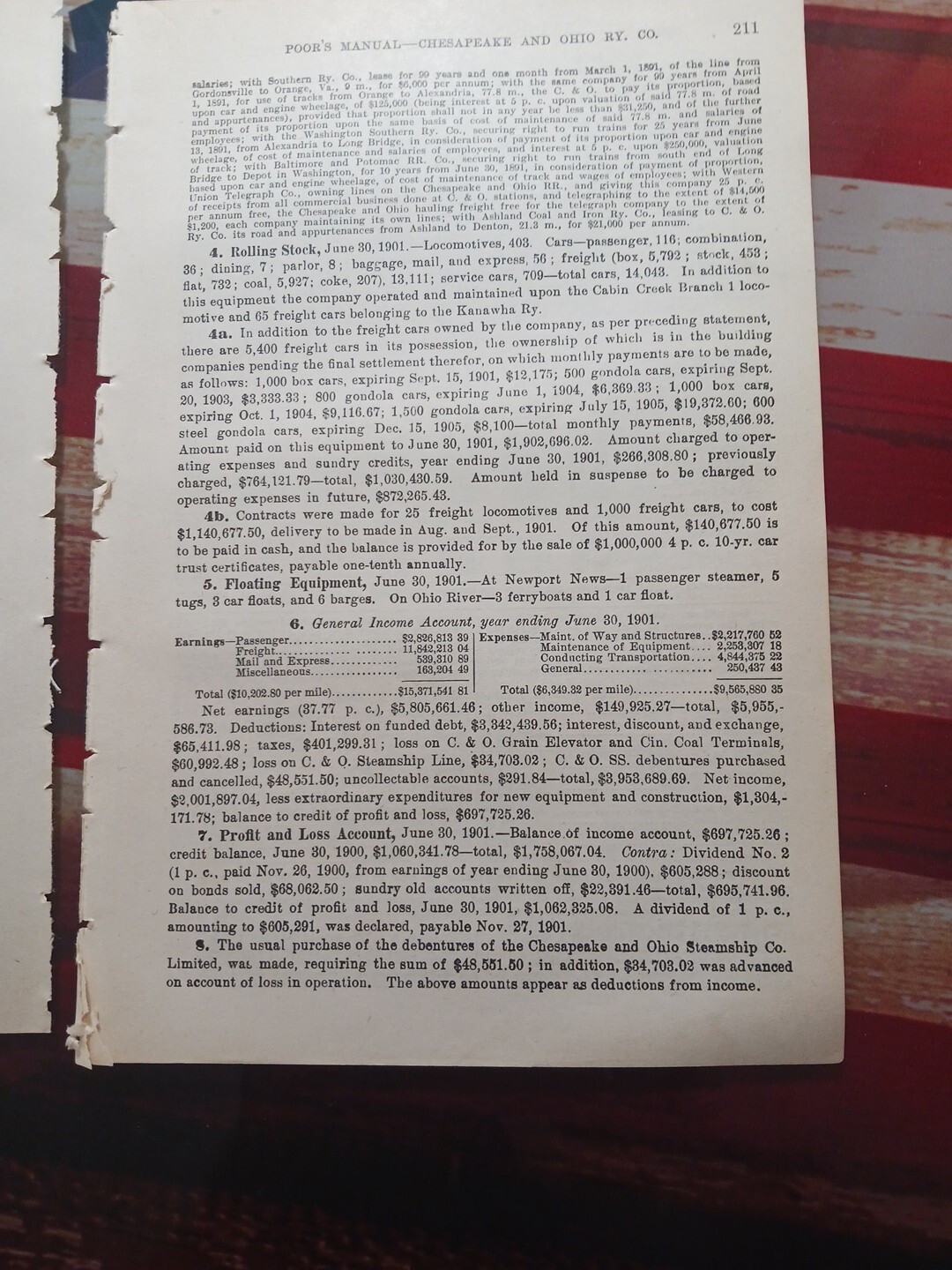 1902 Train Route Map + Report CHESAPEAKE & OHIO RAILWAY Rosney Virginia Railroad