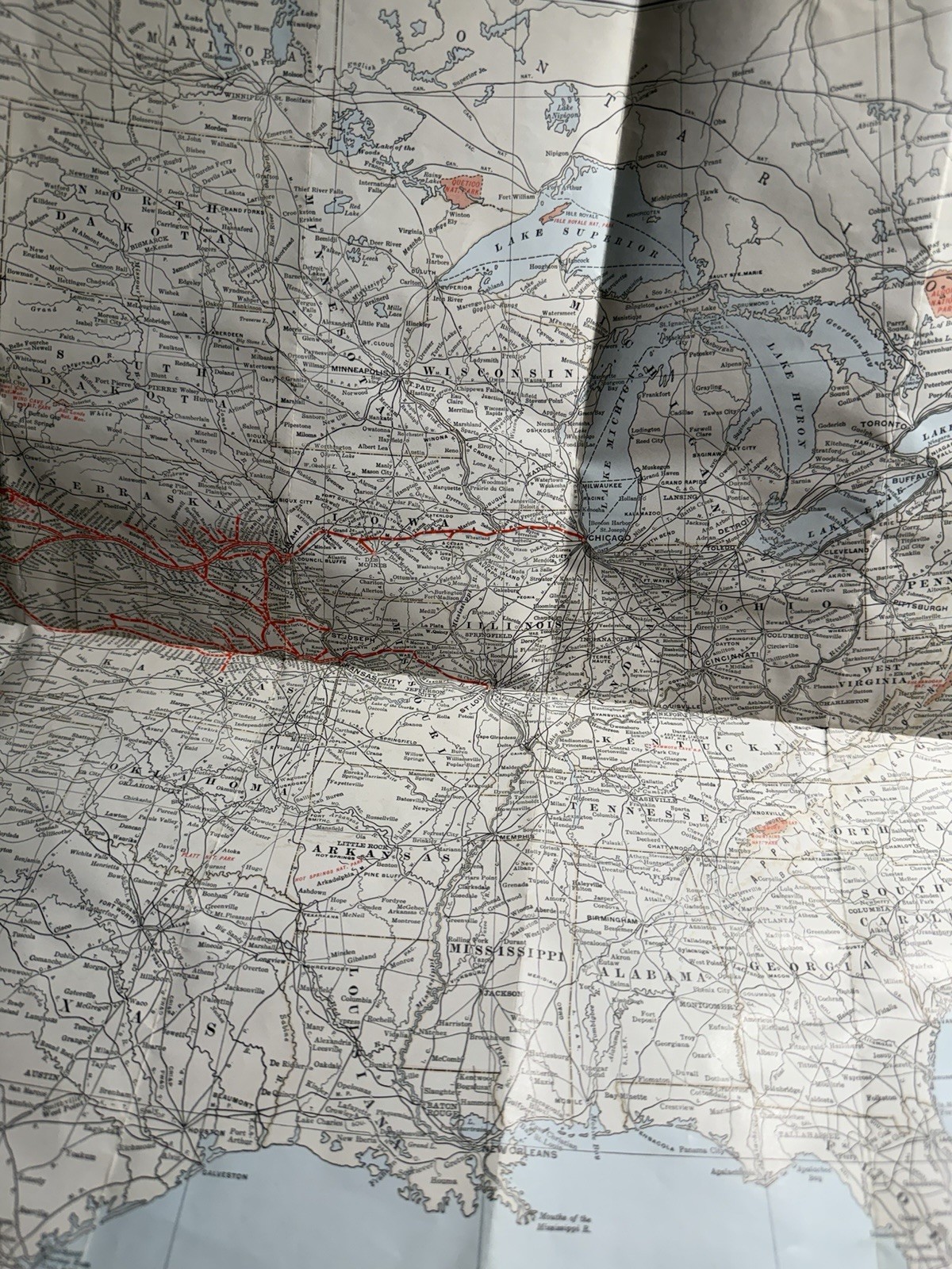 Vintage 1950s Union Pacific Railroad Map of the United States with Photos