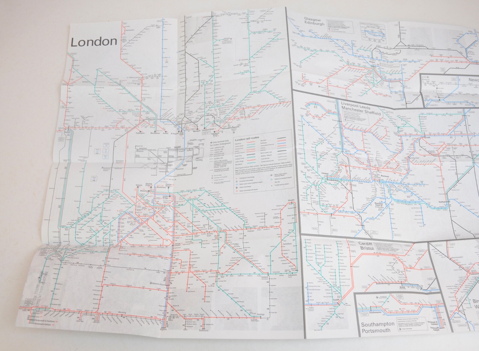 Railway Map British Rail Passenger Network Map 1997-98