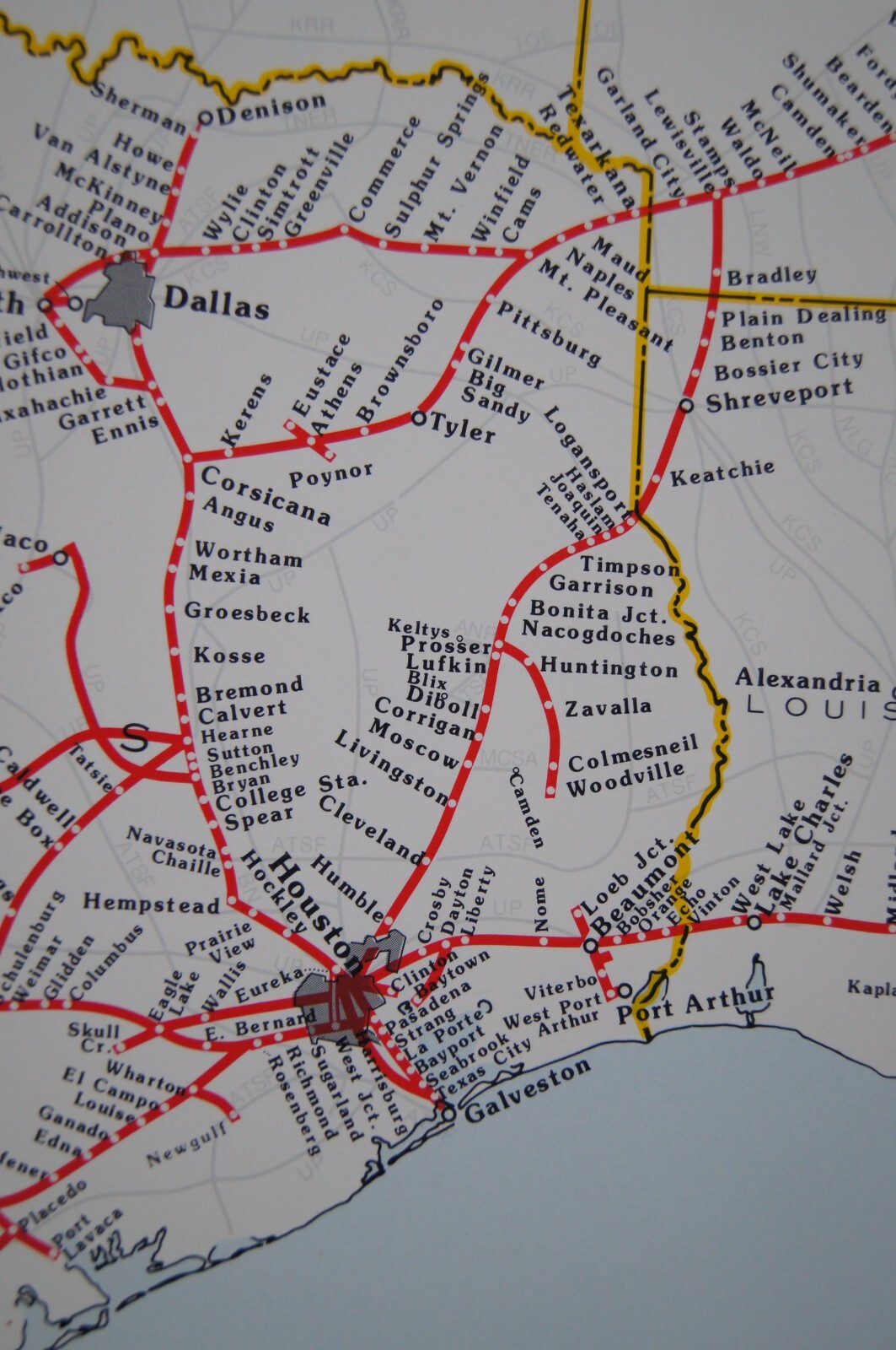 1989 Southern Pacific Lines Service Routes Map Poster 38×25″