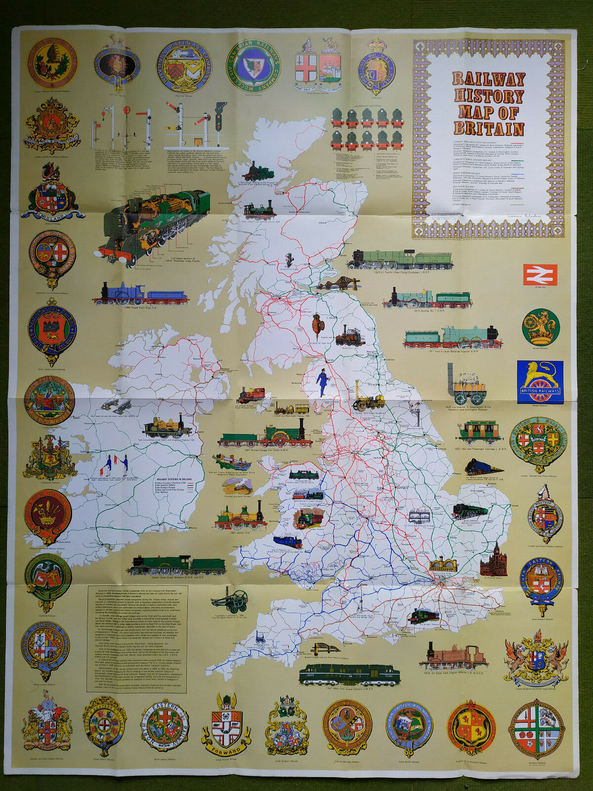 Railway History Map of Britain Bartholomew Osram GEC Promo