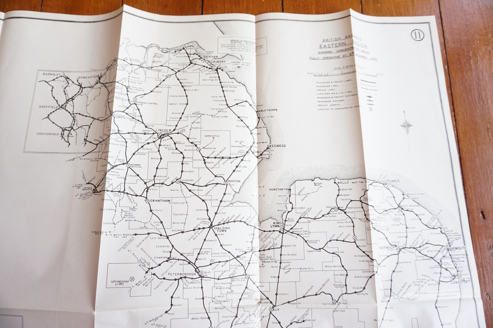 1958 Sundries Concentrations Areas 1954 Eastern Region Railway Map