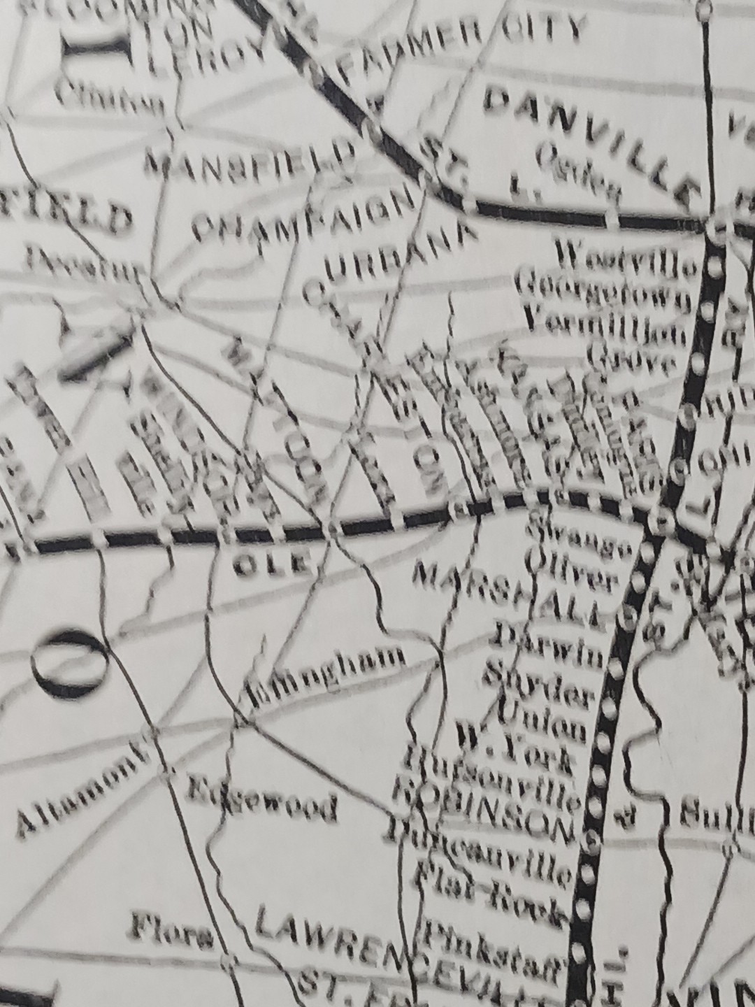 1892 Antique Railroad Map CLEVELAND CINCINNATI CHICAGO & ST LOUIS RAILWAY Routes