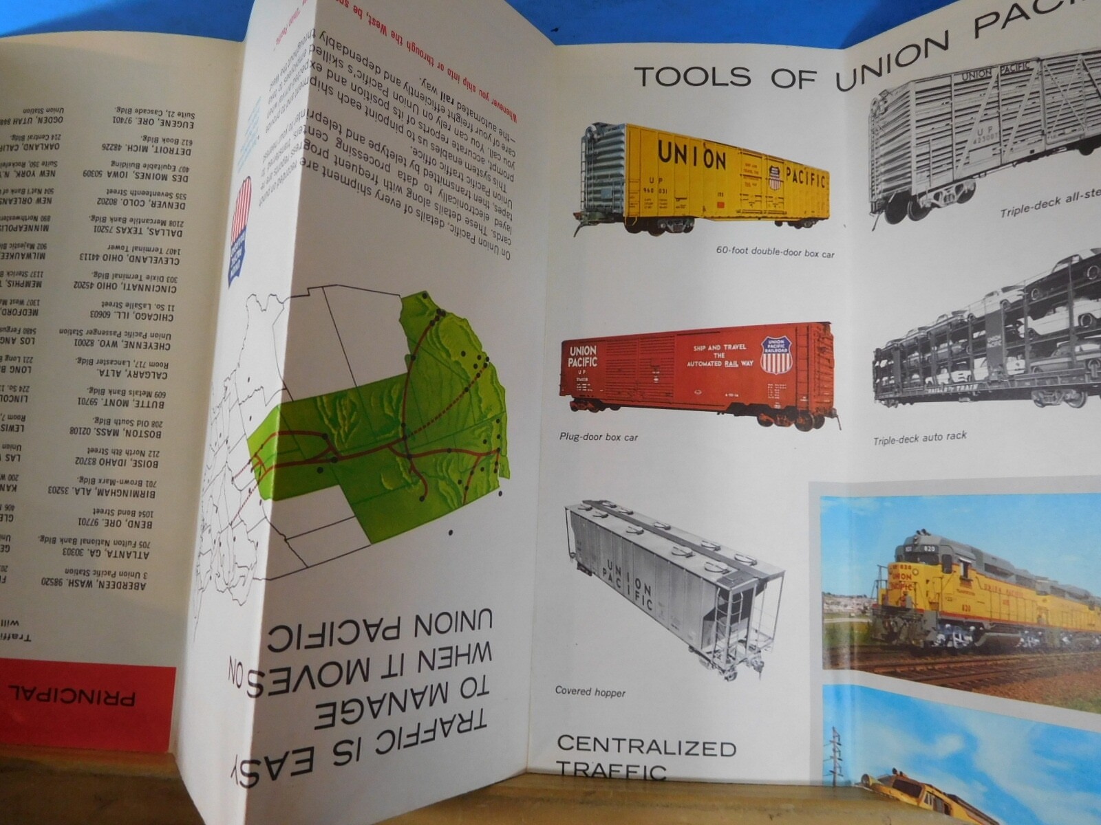 Map Union Pacific Railroad 1965 Freight Rate Territorial Map Of the United State