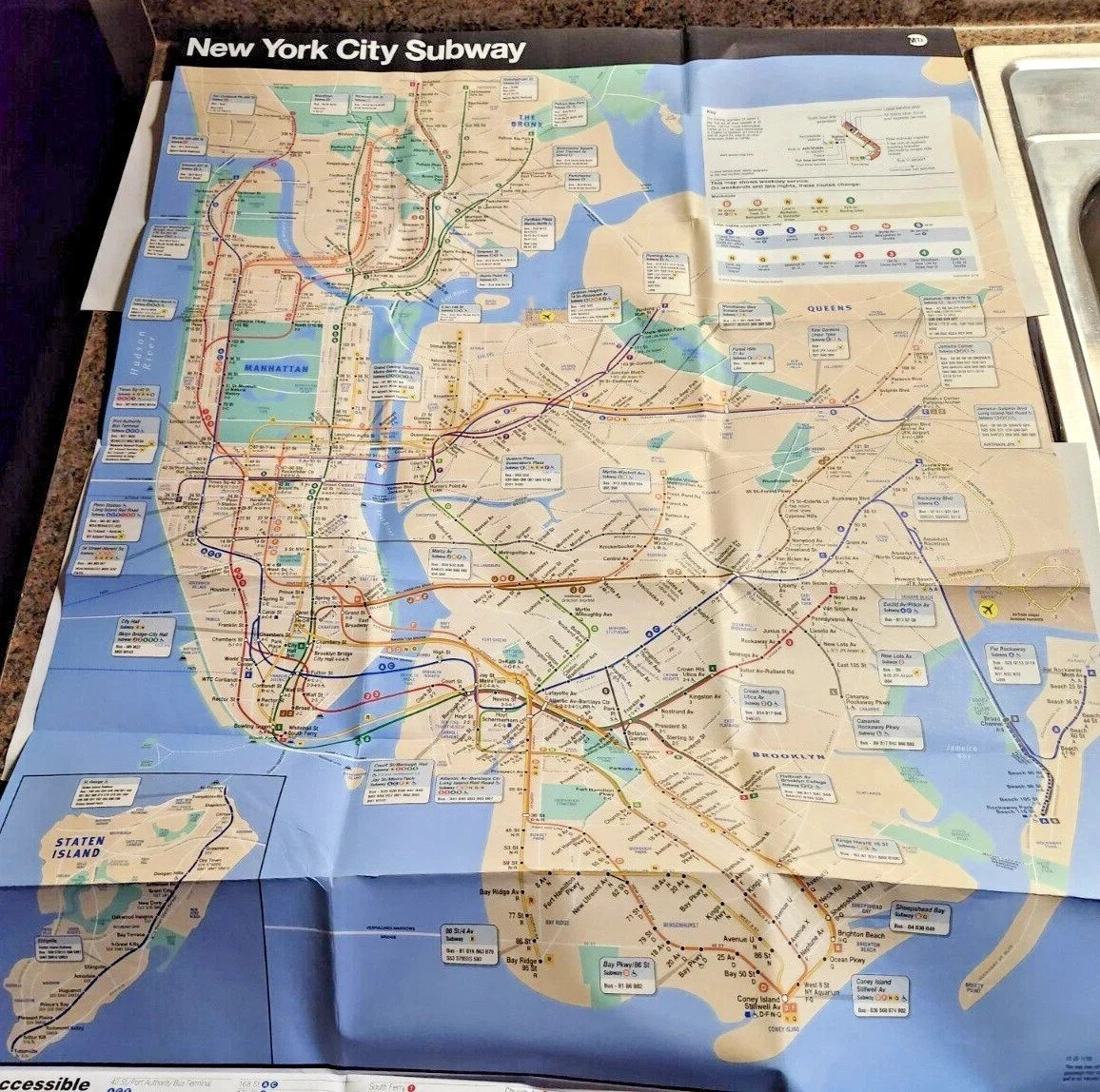 New York City Subway Transit Map September 2018 Vintage NYCT MTA LIRR Railroad
