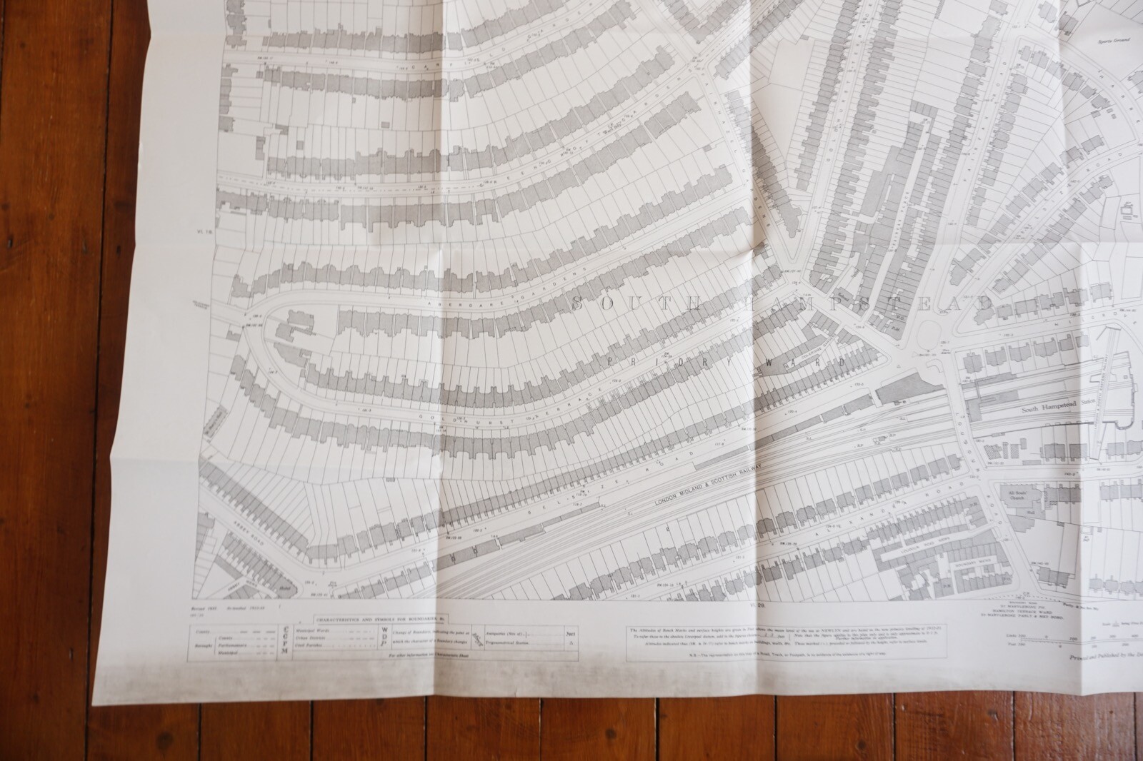 1937 South Hampstead London LMS LNER Railway OS Railway Map