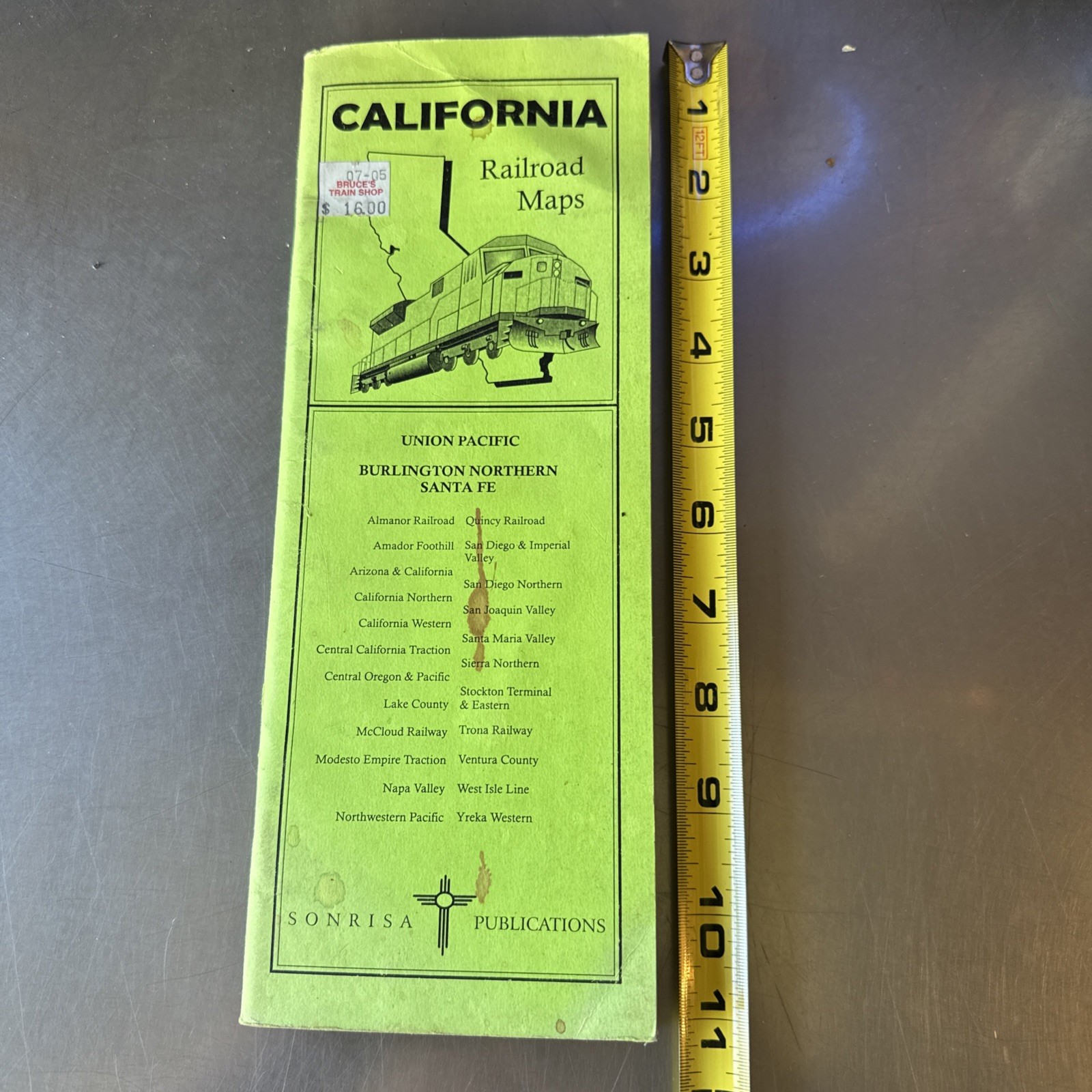 2005 California Railroad Map Pocket Guide. All The State Including Station Index