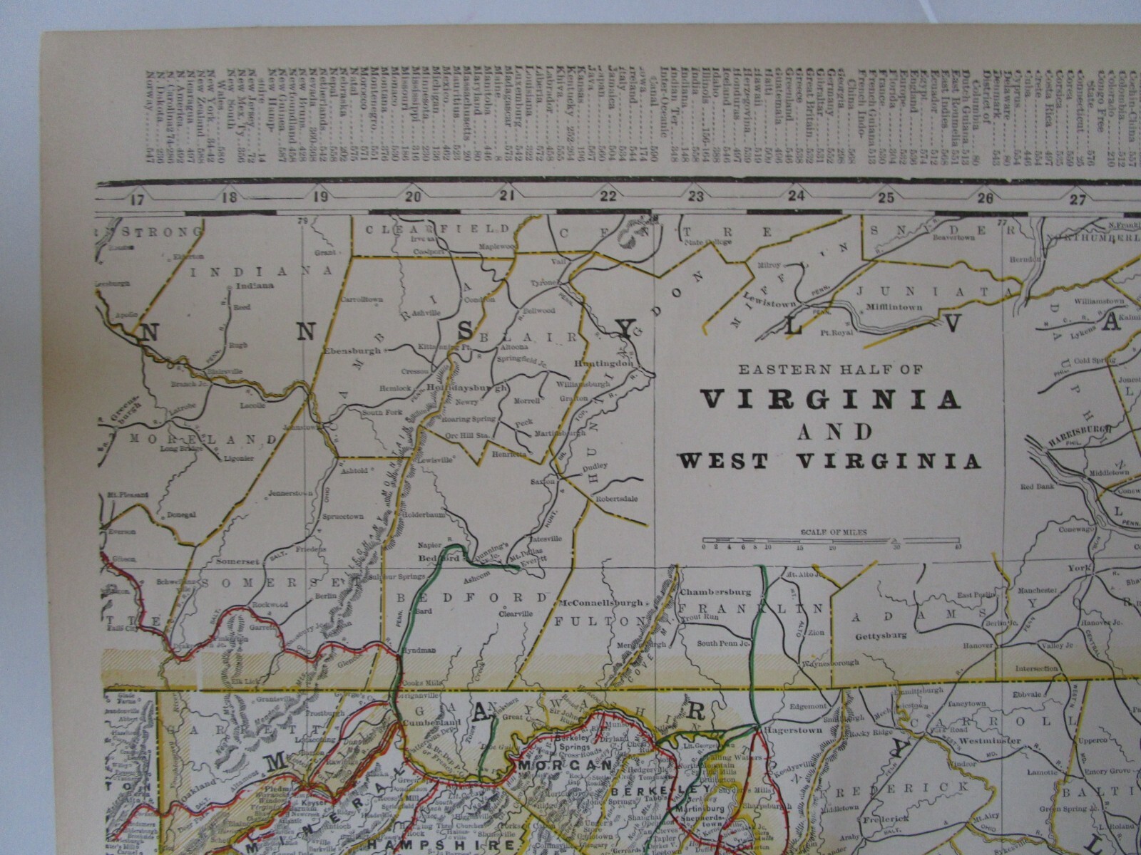 VA WV 1898 EASTERN VIRGINIA, W. VA STEAM RAILROAD Map. FARMVILLE & POWHATAN RR