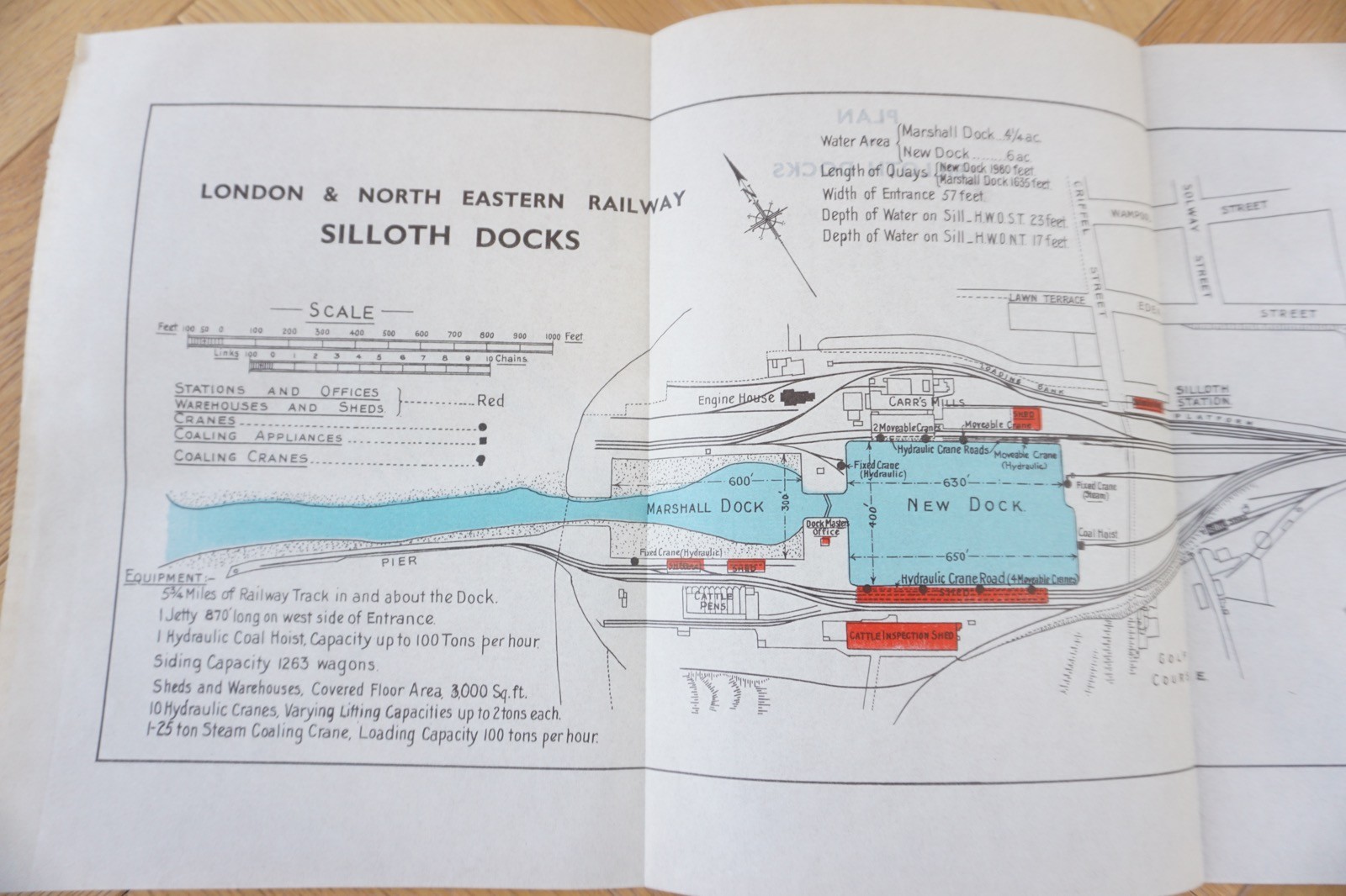 1936 LNER Sillouth Docks Railway Plan Map