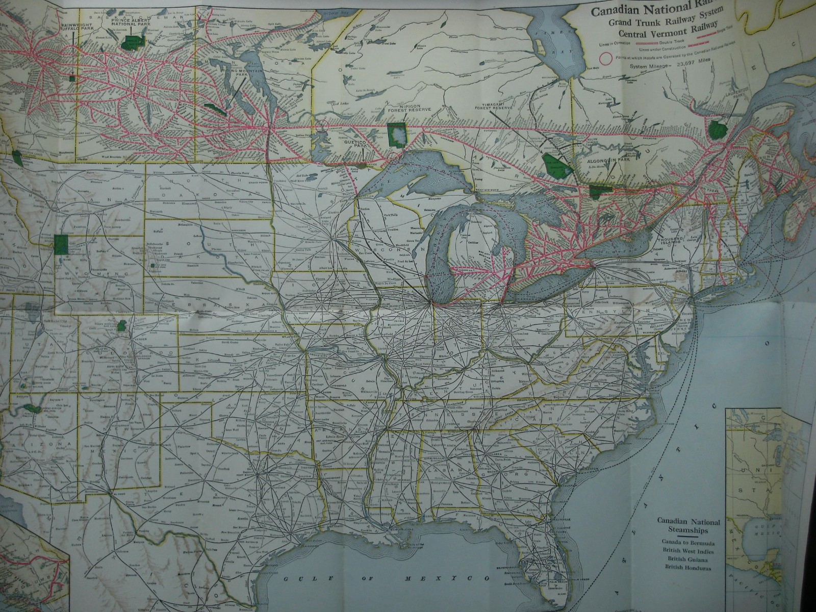 1938 Tourist Map Of Canada Railway (Shop Ref B1)
