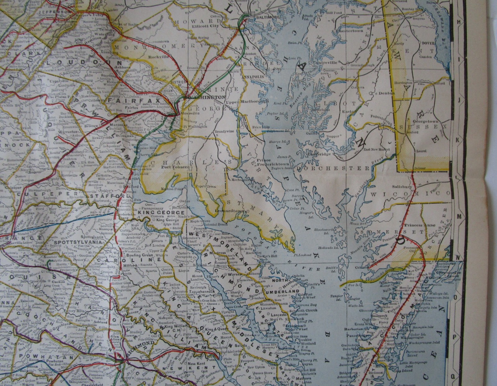 VA WV 1898 EASTERN VIRGINIA, W. VA STEAM RAILROAD Map. FARMVILLE & POWHATAN RR