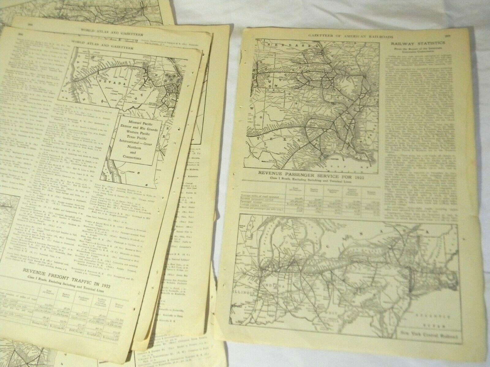 Antique 1920s United States and Canada Railroad Maps from Atlas 25 maps 8 sheets