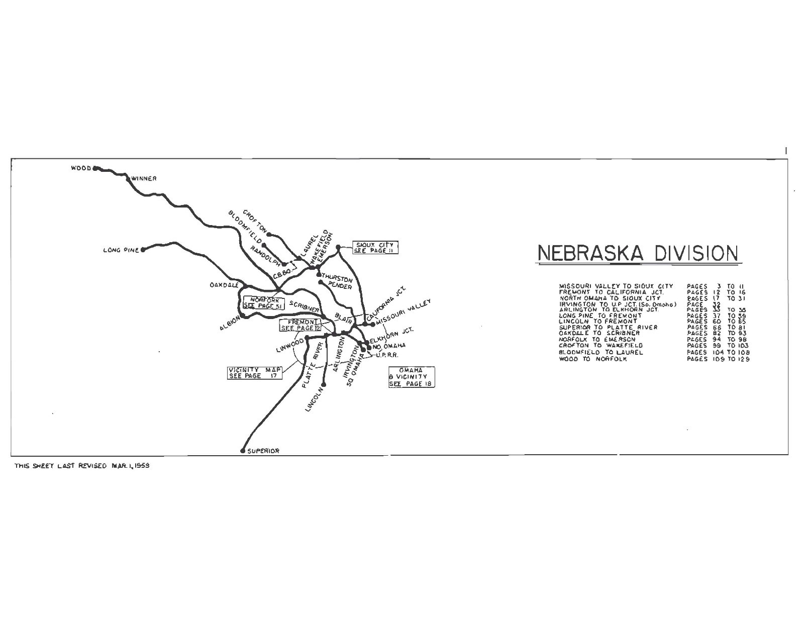 Chicago & Northwestern RR 1959 Nebraska Division Track Chart PDF Pages on DVD