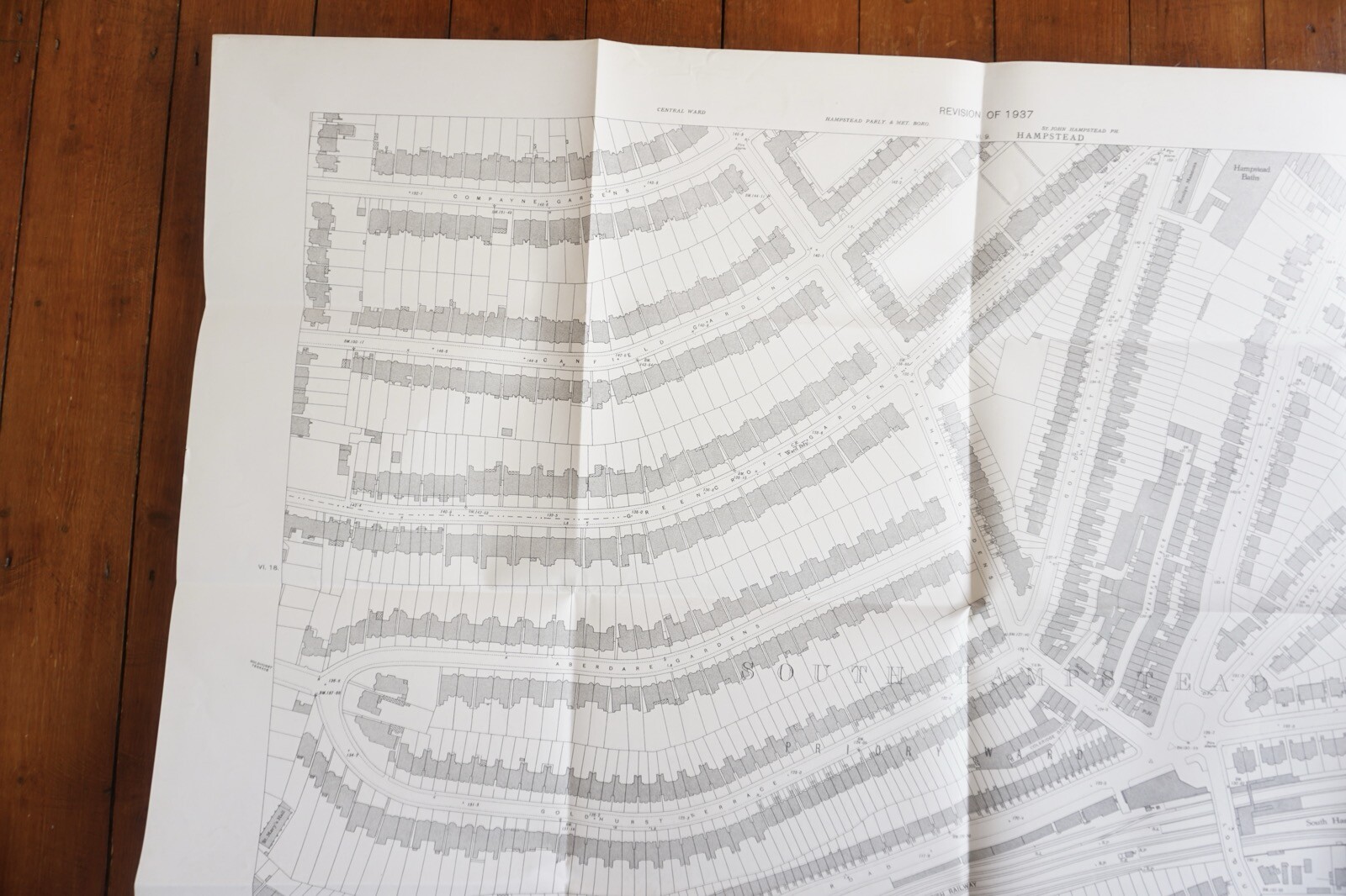 1937 South Hampstead London LMS LNER Railway OS Railway Map