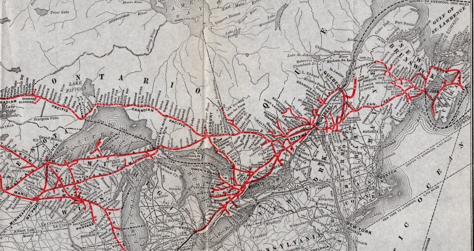 1920 Antique Canadian Pacific Railway Map Canada Railroads Map 2937