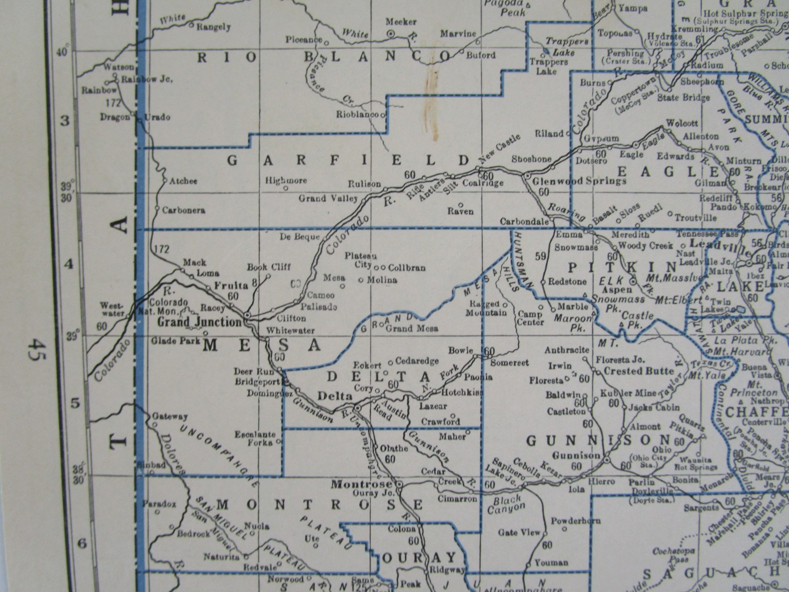 15% off. CO CT GREAT DEPRESSION era 1931 COLORADO RAILROAD Map or CONNECTICUT