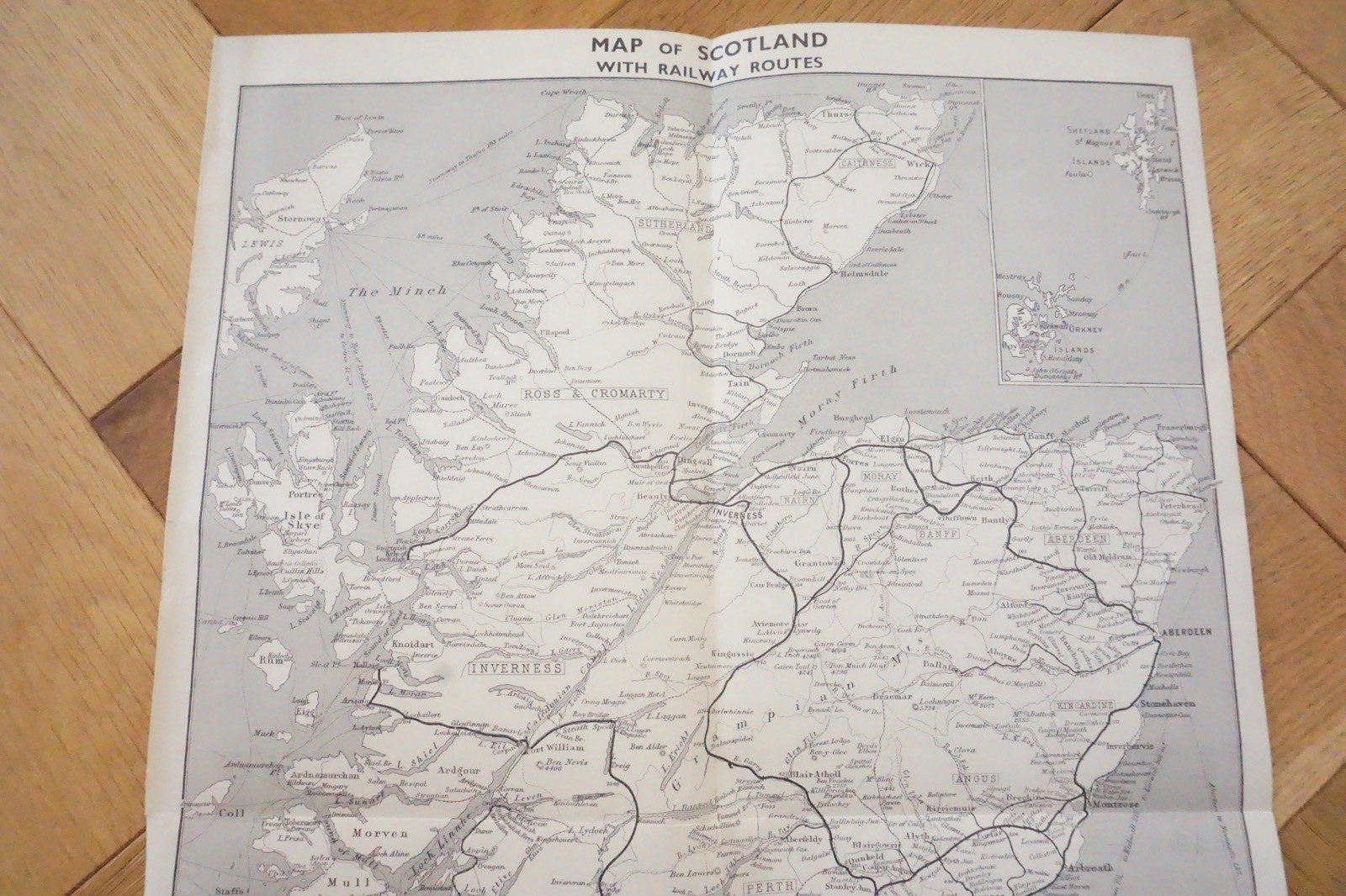 Scottish Railway Map 41cm x 27cm