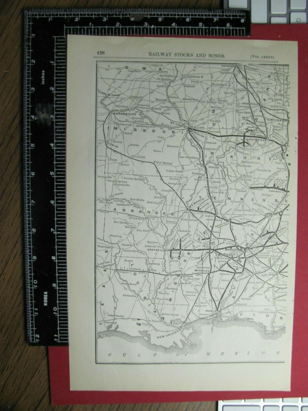 ORIG 1908 SOUTHERN RAILROAD SYSTEM MAP RR ROUTE in FL AL MS TN SC NC VA KY MD