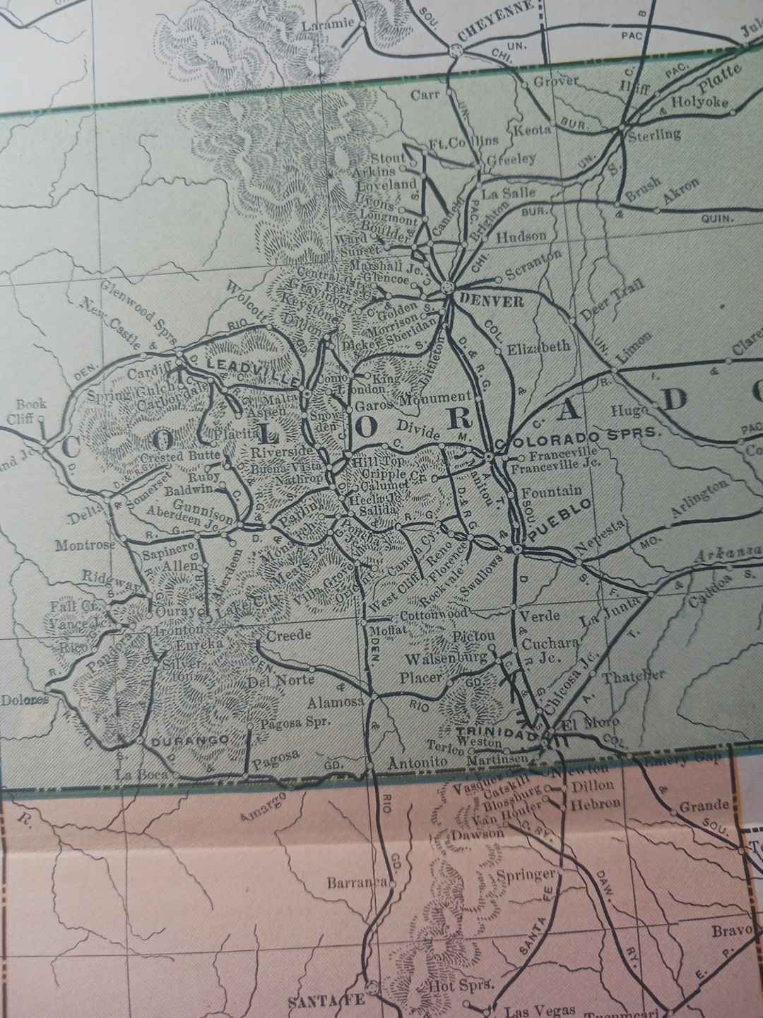 ~1904 Railroad Map UTAH Colorado ARIZONA New Mexico All Lines & Depots 11″x9″
