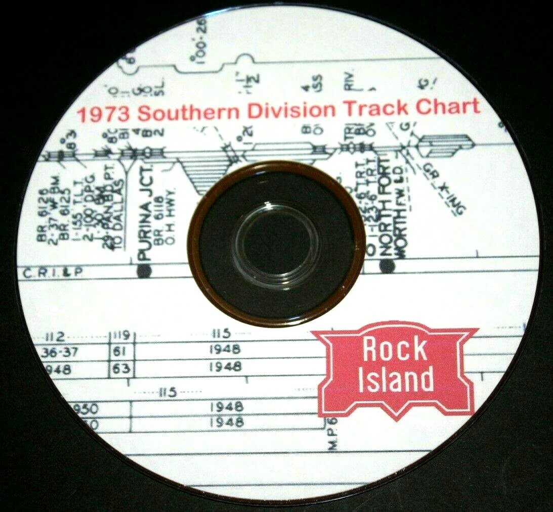 Rock Island 1973 Southern Division Track Chart Pages on DVD