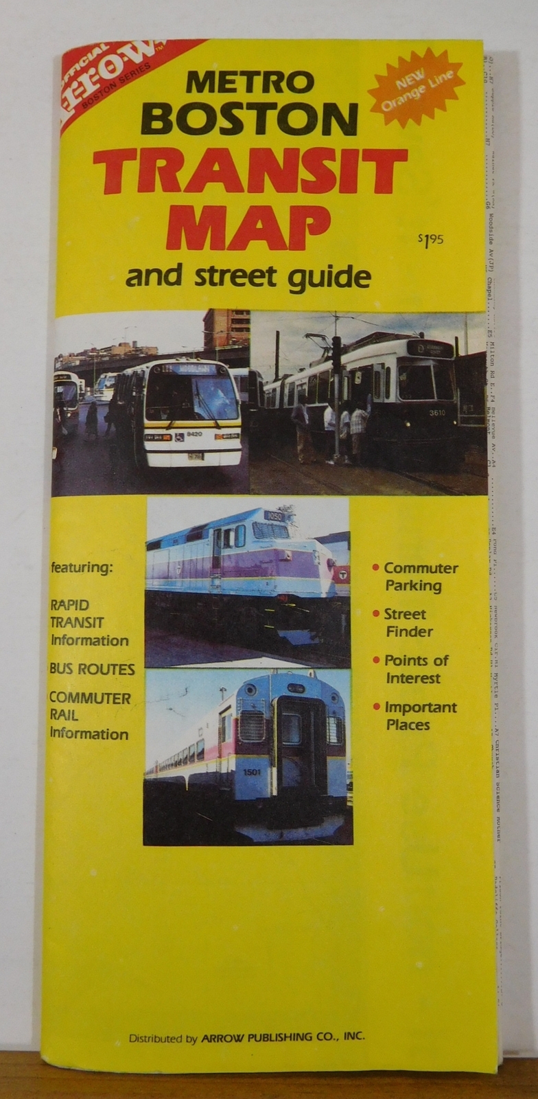 Map Metro Boston Transit Map and Street Guide 1989 Foldout Map