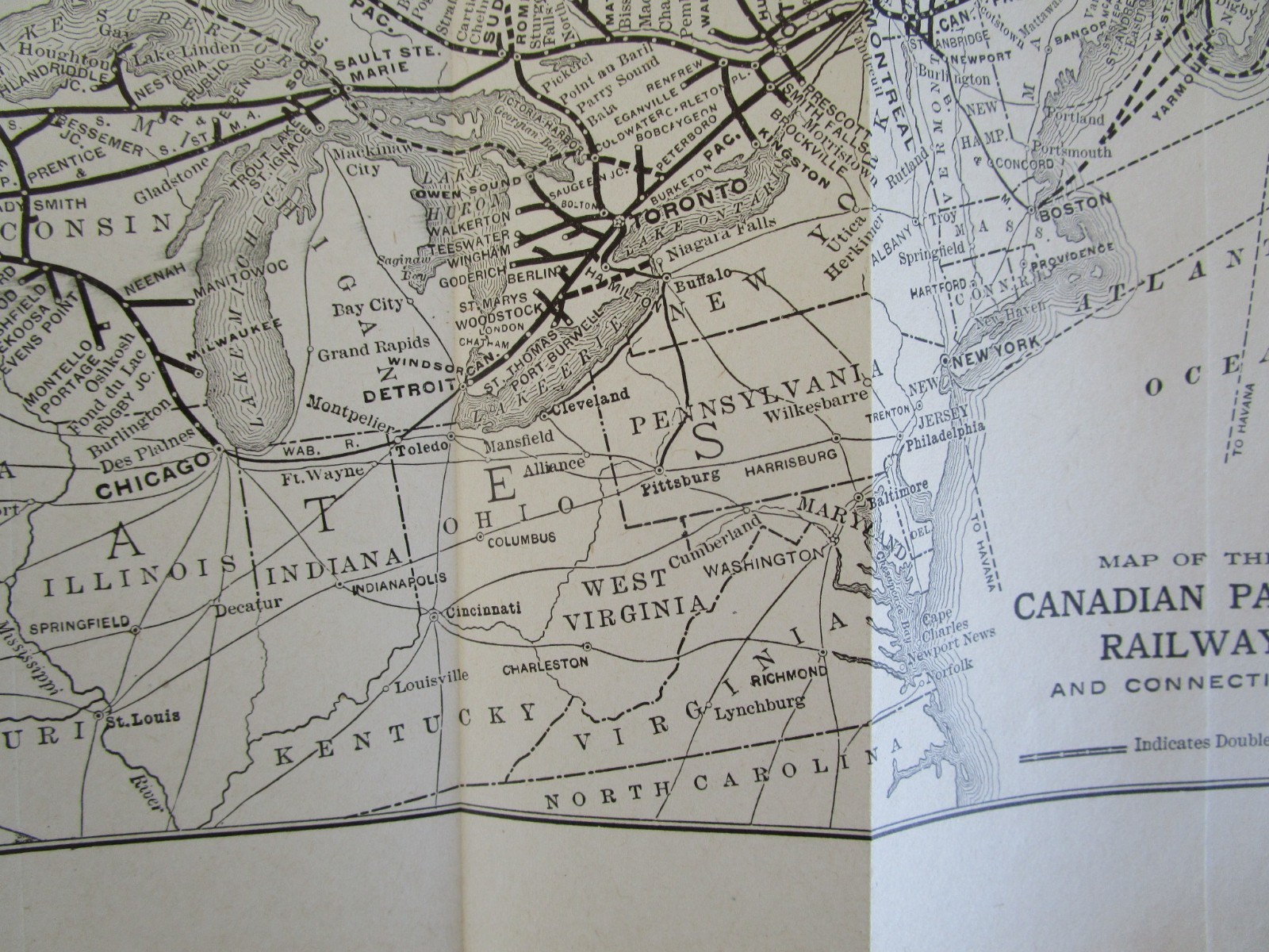 CP CANADIAN PACIFIC RAILWAY SYSTEM Map from 1911 Poor’s Manual.