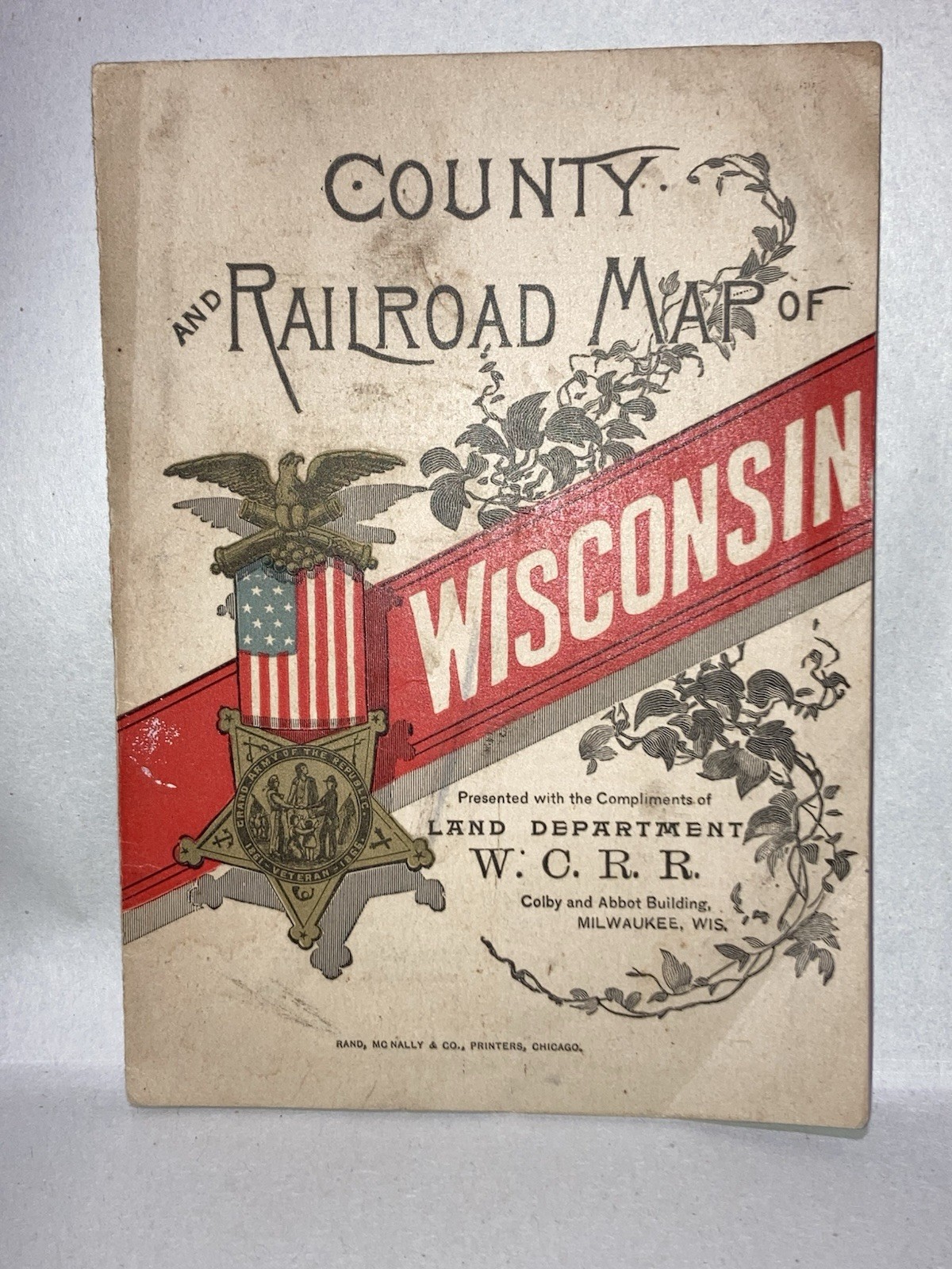 Antique 1889 Wisconsin Central Railroad Land Booklet & Map HQ