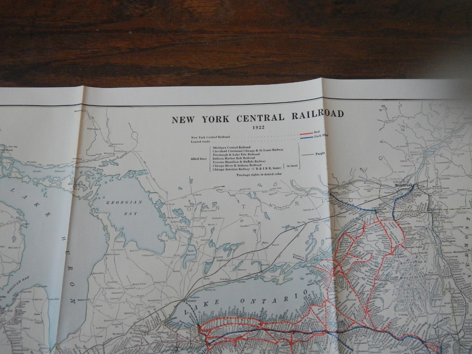 Vintage Map New York Central Railroad Co 1922 Stockholders Report Rare Lehigh RR