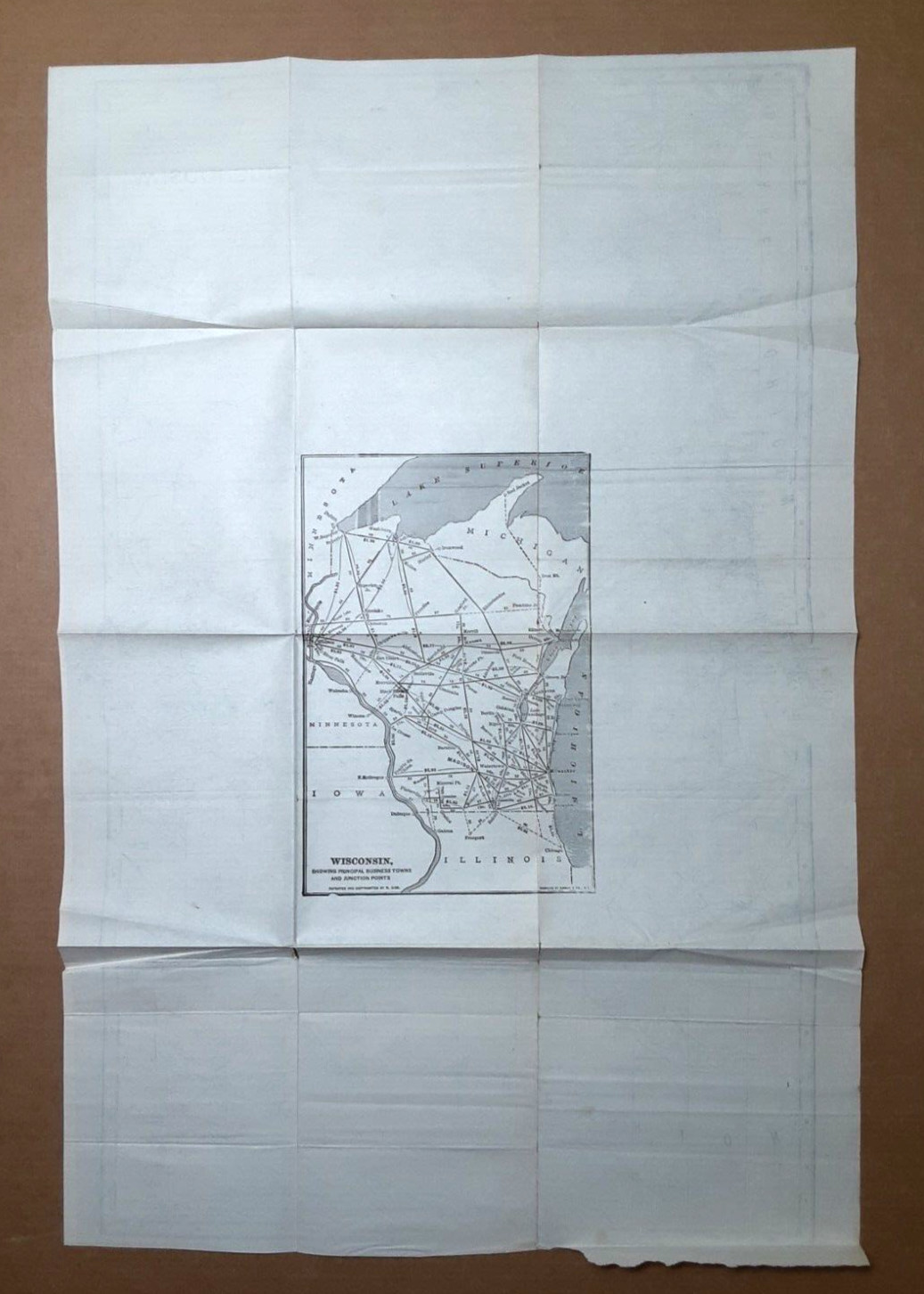1903 Wisconsin RAILWAY MAP~Matthews-Northrup~RAILROAD~Milwaukee~GREEN BAY~Wausau