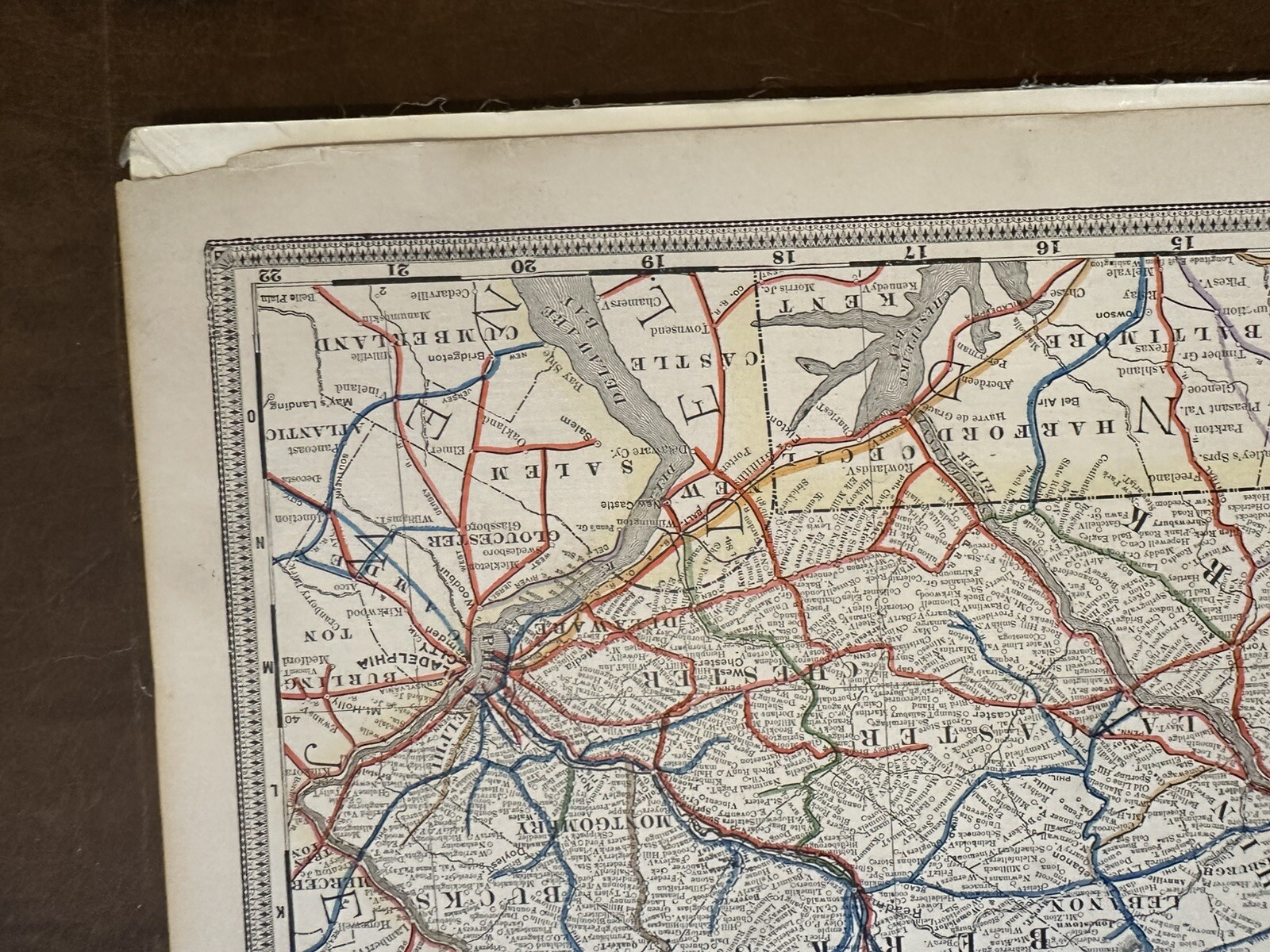 Antique, Original Railroad Map of Pennsylvania , A.A. Grant, 1887