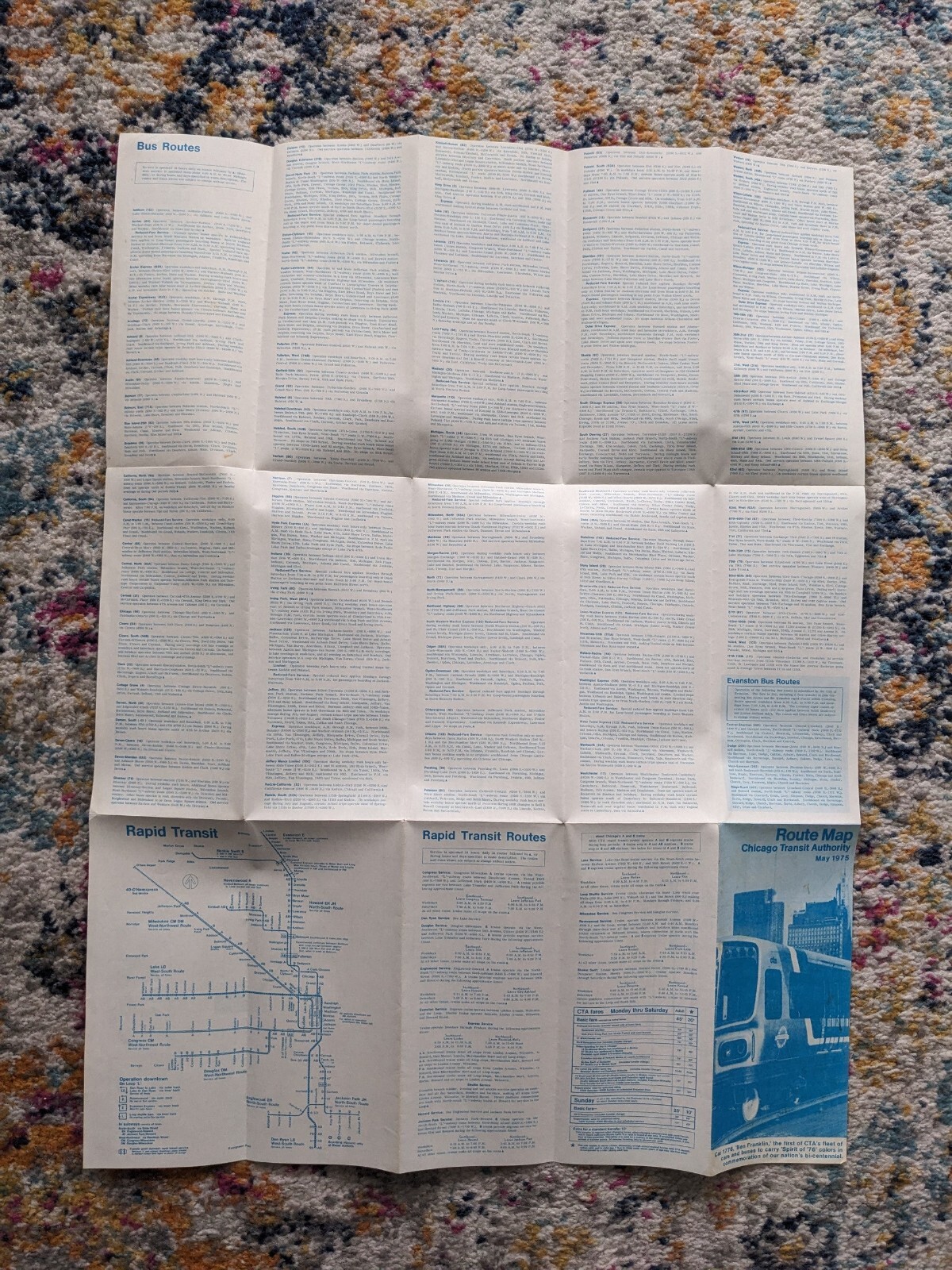Chicago Transit Authority (CTA) Route Map 5/1975
