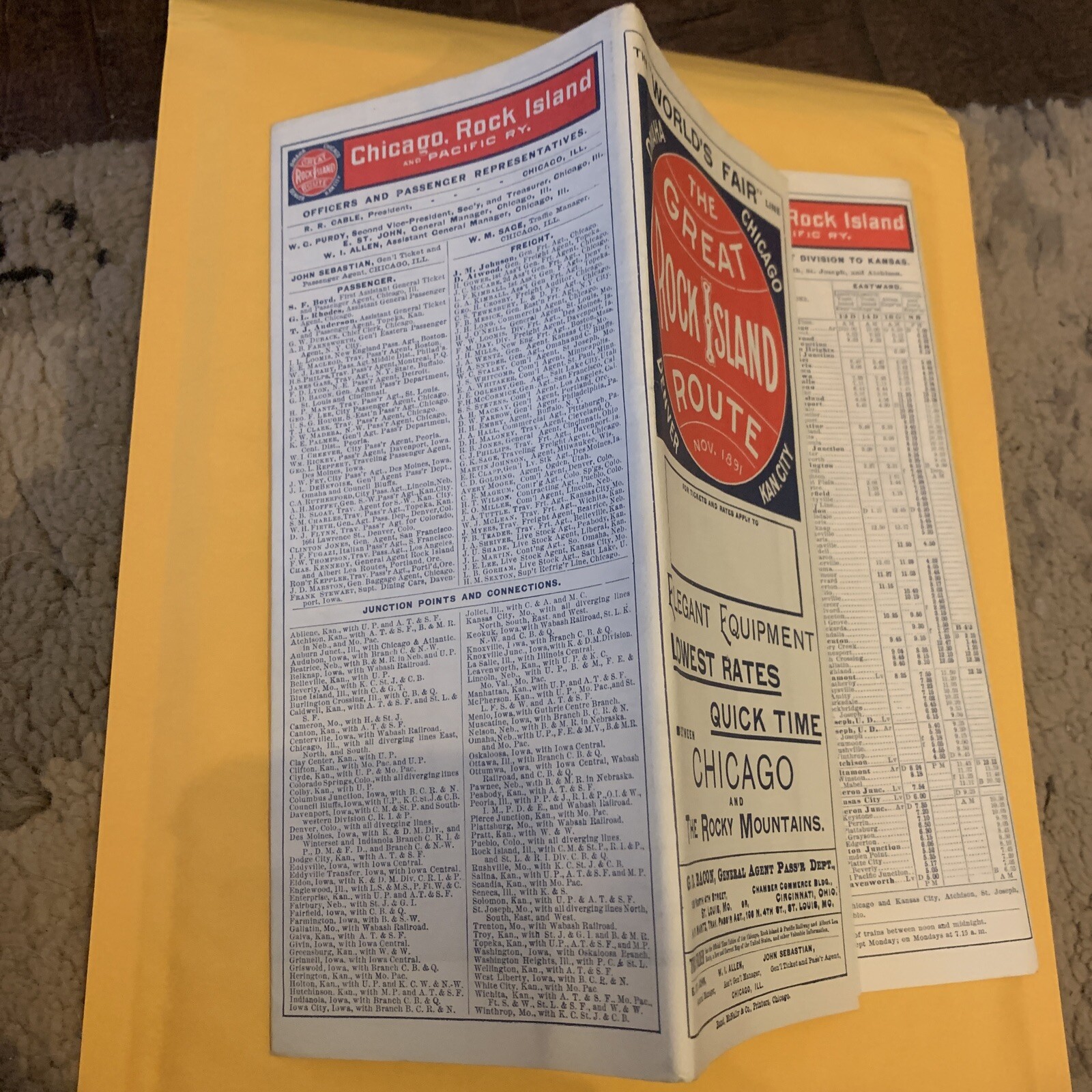 Rock Island Railroad Map – 1979 Reprint of 1891 Edition