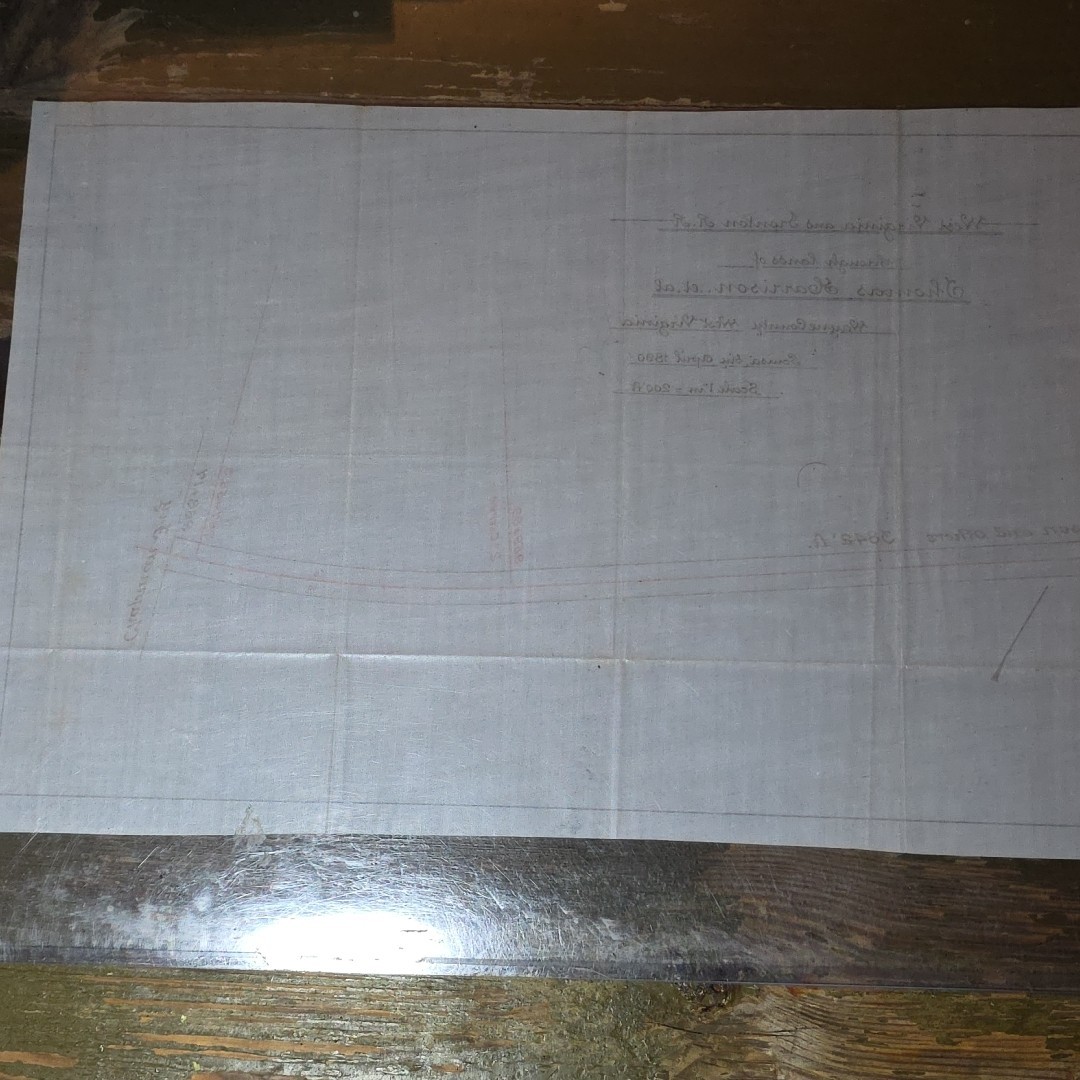 1890 Wayne County, West Virginia and Ironton Rail Road RR Route Plot Plan Map 1