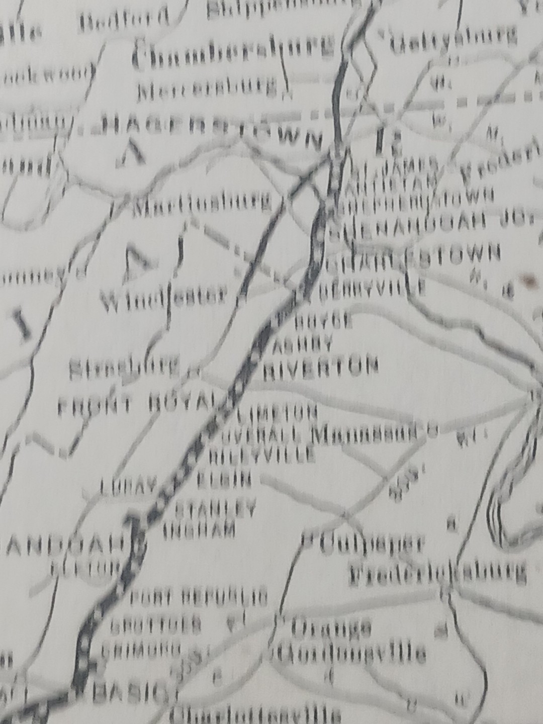~1910 Antique Railroad Map NORFOLK & WESTERN RAILWAY all Train Route connections